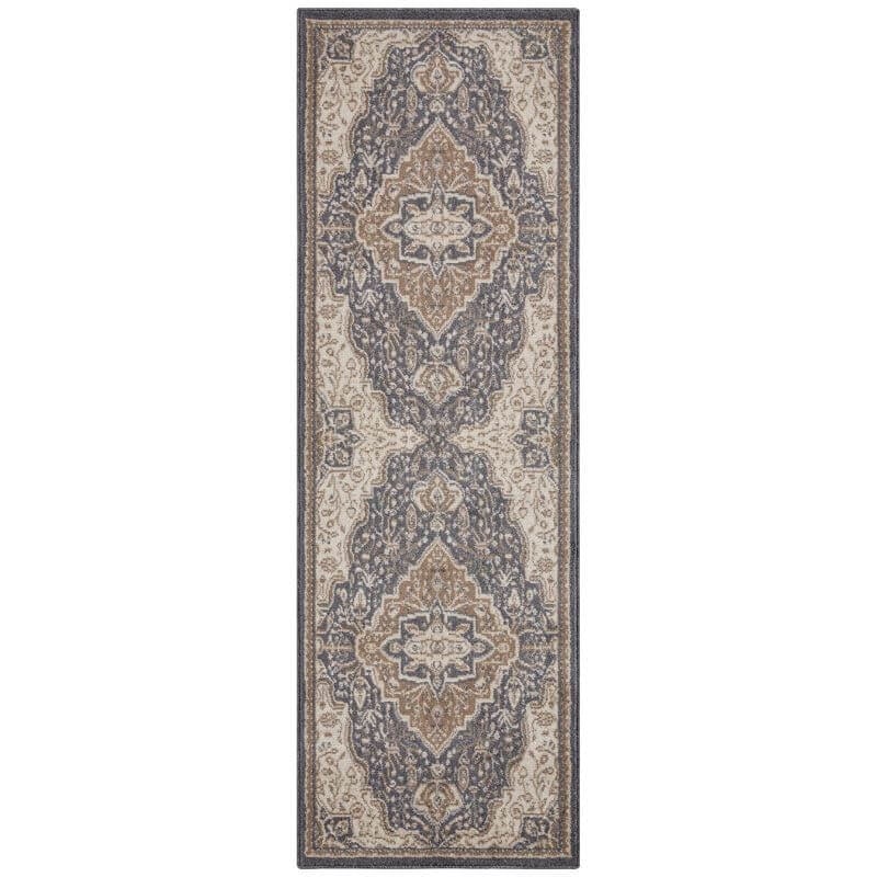 The Rugs Black/Blue Terrain Designer Shortpile Rug - 80X200 Cm