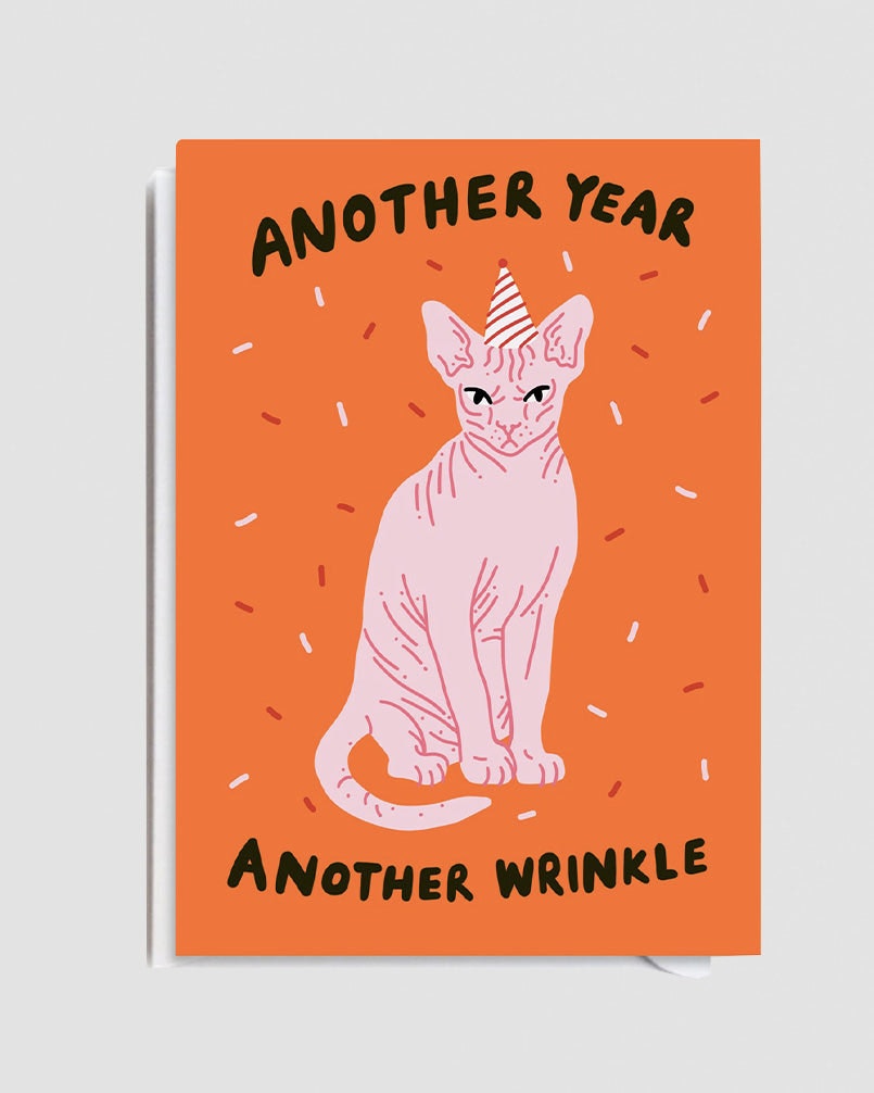 Jolly Awesome White Another Year, Another Wrinkle – Greeting Card