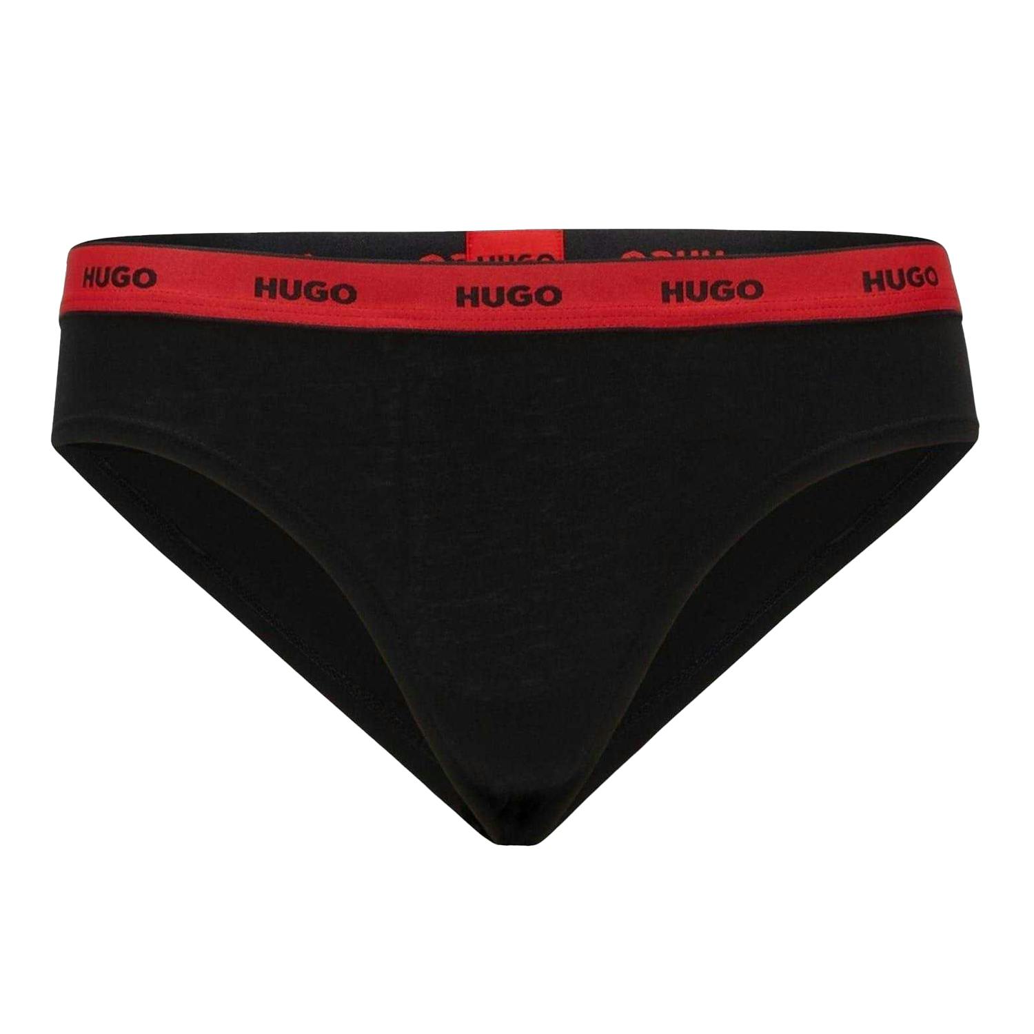 Hugo Women's Black / Repeat Logo Thong - 8 Uk - 95% Cotton/5% Elastane