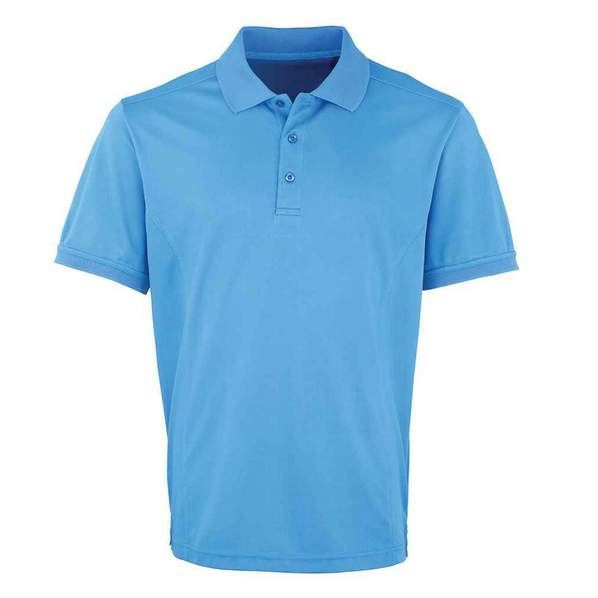 Premier Men's Dark Blue Coolchecker Pique Polo Shirt In | Size: 4XL - Image 3