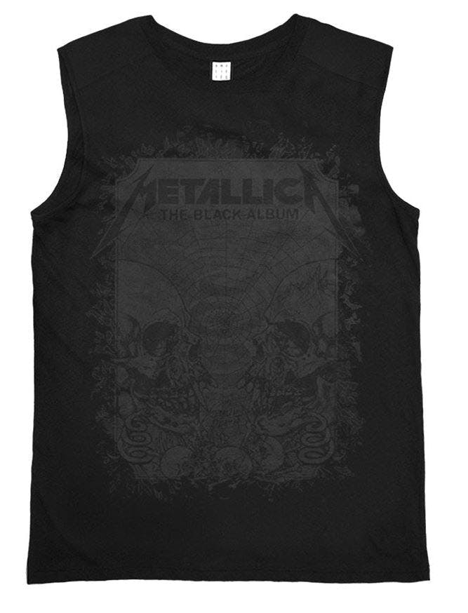 Vanilla Underground Men's Grey Amplified Clothing Metallica Sleeveless T-Shirt - Medium
