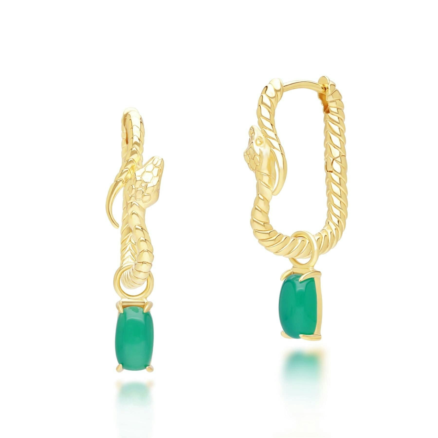 Gemondo Women's Gold/Silver Ecfew™ Chalcedony Snake Dangle Hoop Earrings In Plated Sterling