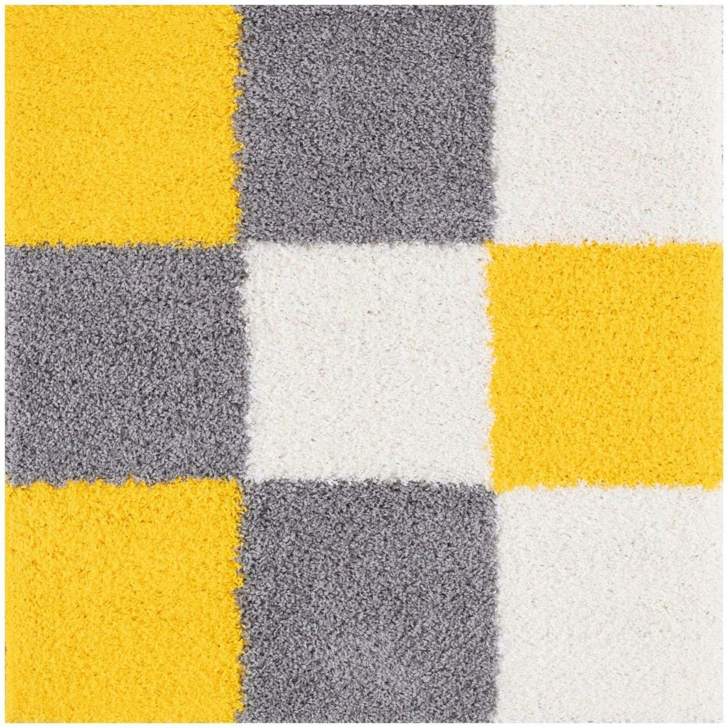 Rackhams Yellow Myshaggy Geometric Rug - 120X120 Cm