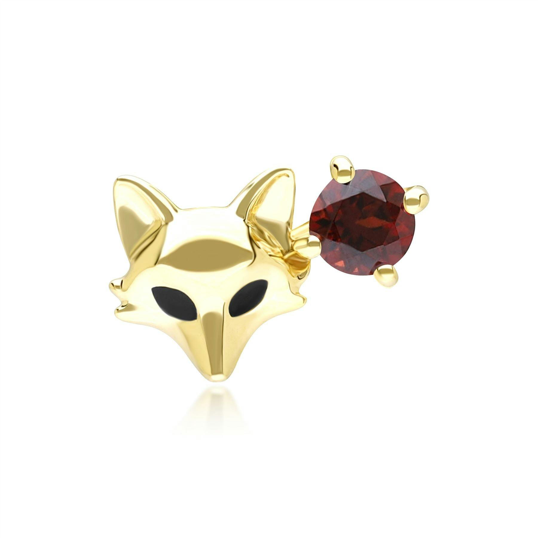 Gemondo Yellow/Gold Gardenia Garnet Fox Pin In 9Ct