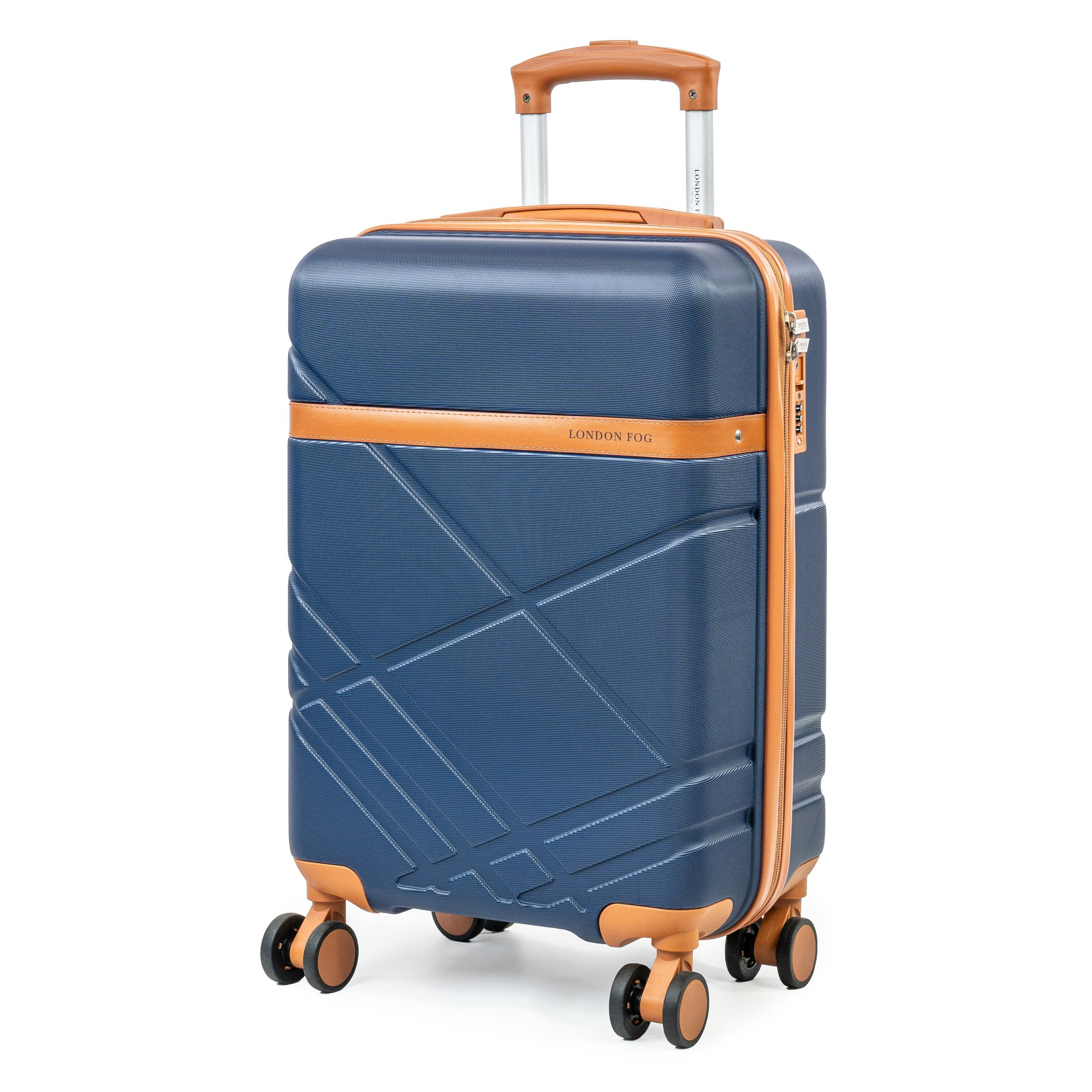 London Fog The Elegant Eton Hardshell Wheeled Matching Luggage Suitcase Tsa Locks - Small - Abs - Navy
