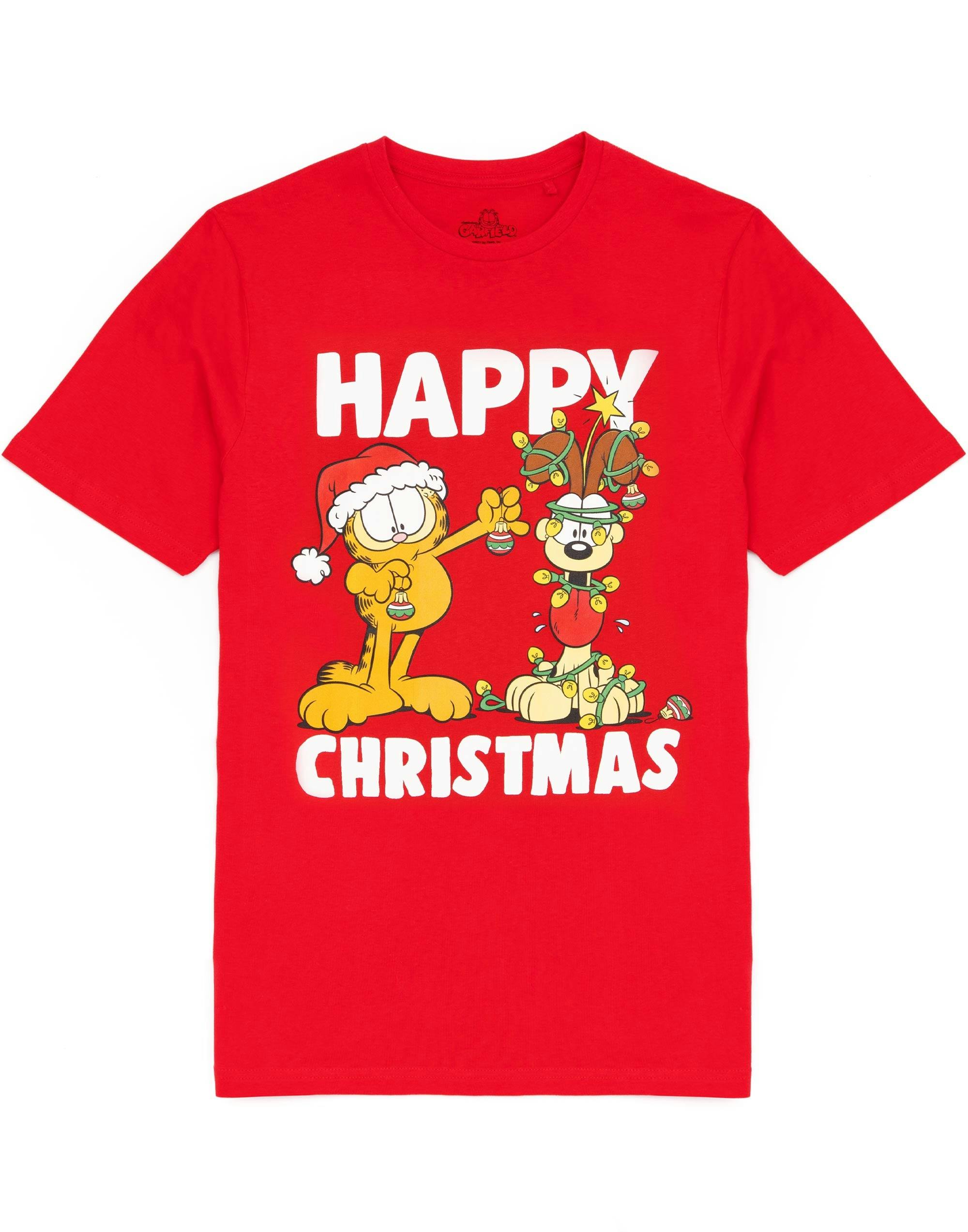 Vanilla Underground Men's Red Garfield Garfield, Odie Short Sleeved T-Shirt - XX-Large
