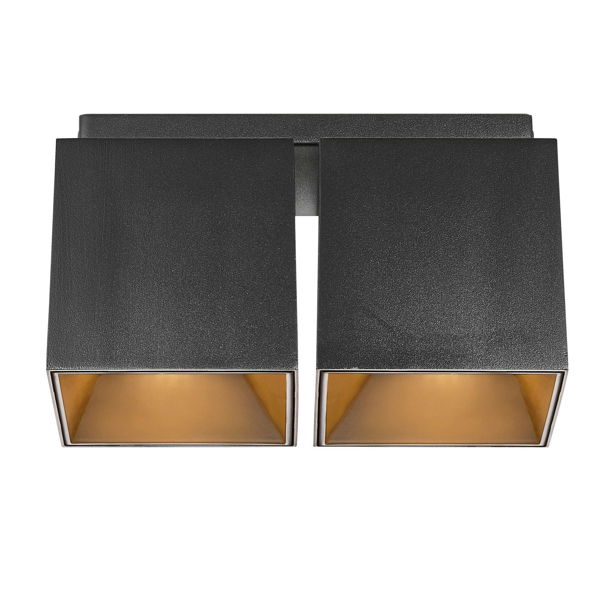 Rackhams Black Ethan 2-Spot | Surface Downlight | Matt - Aluminium - 1