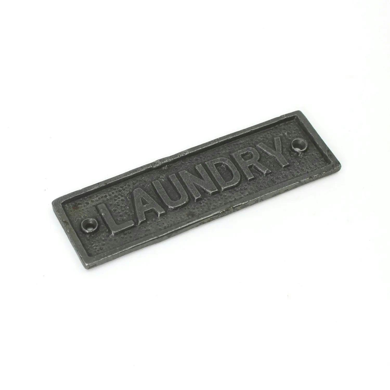 Rackhams Antique Cast Iron Laundry Door Sign - 150Mm X 45Mm