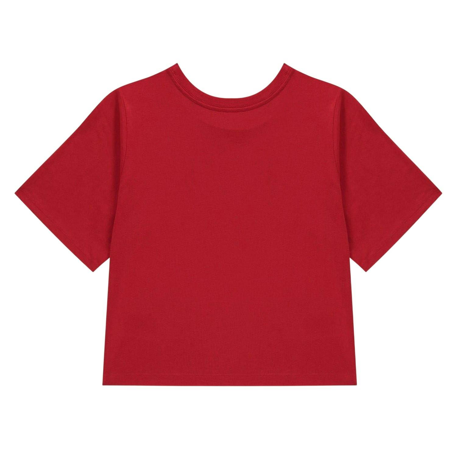 Levis Girls Red Batwing Logo Regular Crop T-Shirt - 8 Years - 100% Mixed