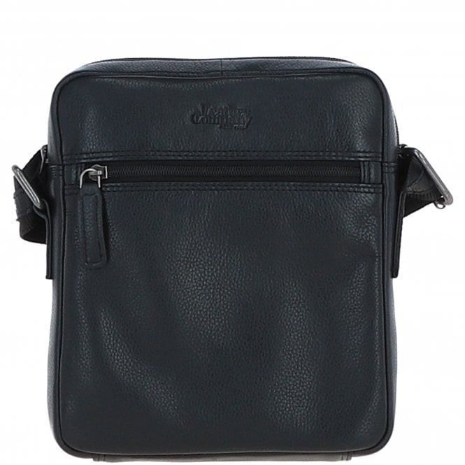 Leather Company Black Real Leather Messenger Bag: Lisbon - One Size - Leather