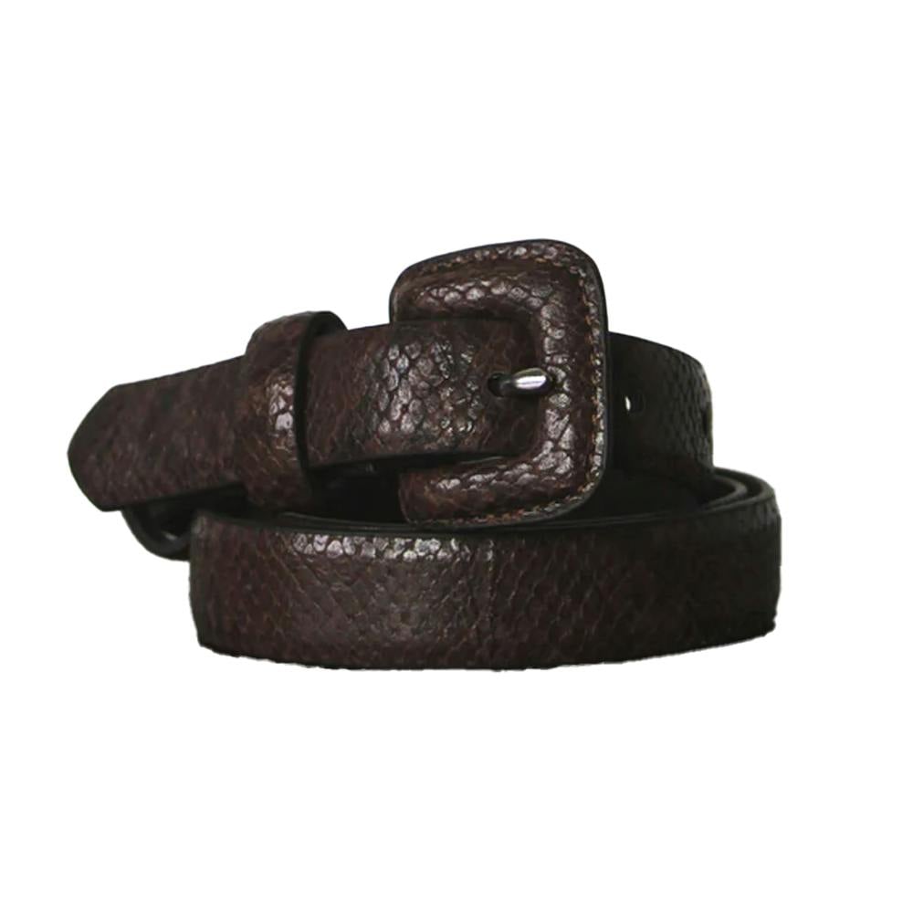 Eastern Counties Leather Women's Brown / Faux Snake Print Belt - 10 - 100% Leather
