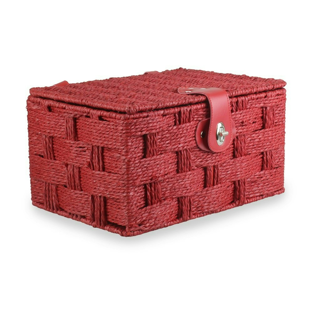 Rackhams Red Twisted Paper Rope Storage Basket - Large