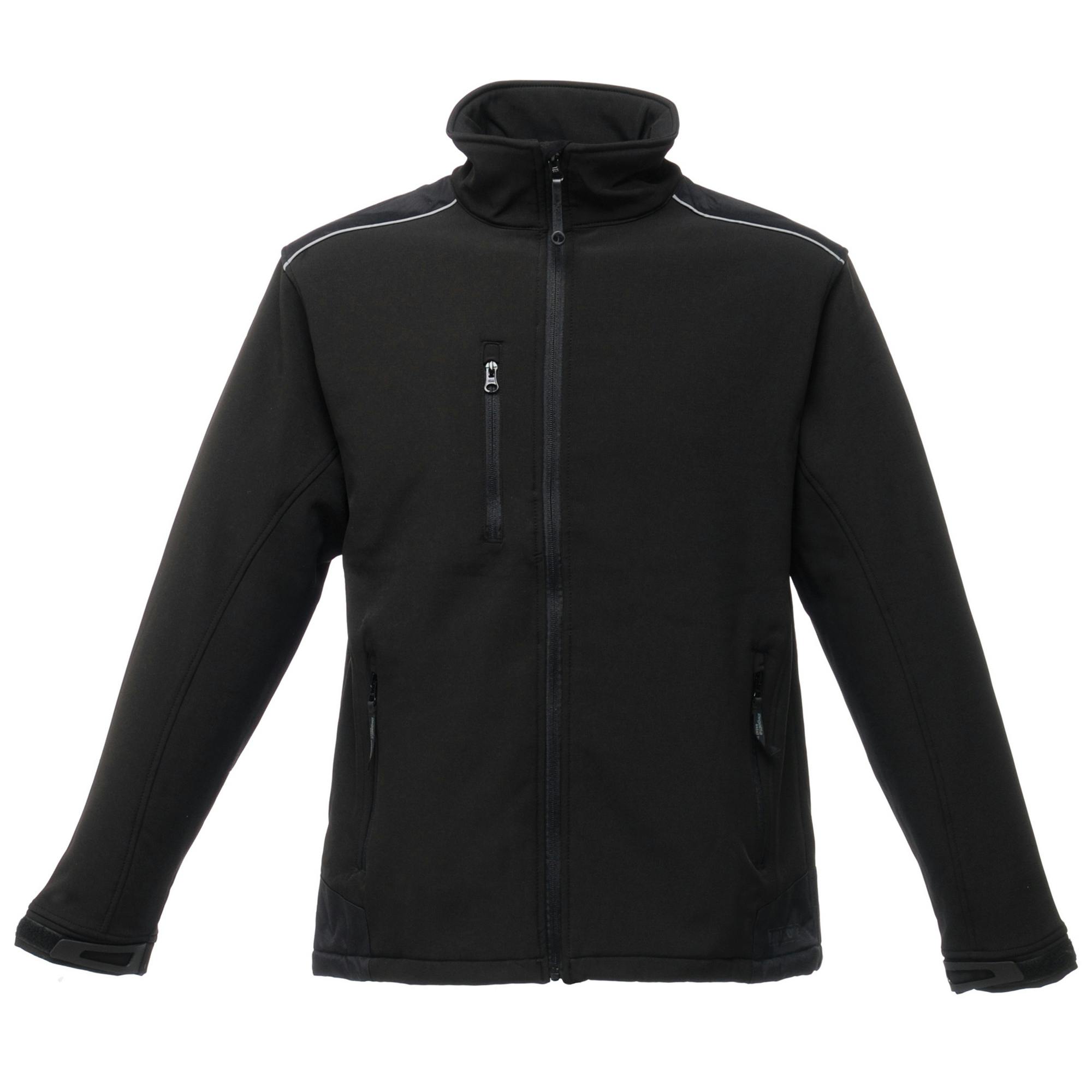 Regatta Men's Black Sandstorm Hardwearing Workwear Softshell Jacket (Water Repellent) - / - 2XL - / - 96% Polyester/4% Elastane