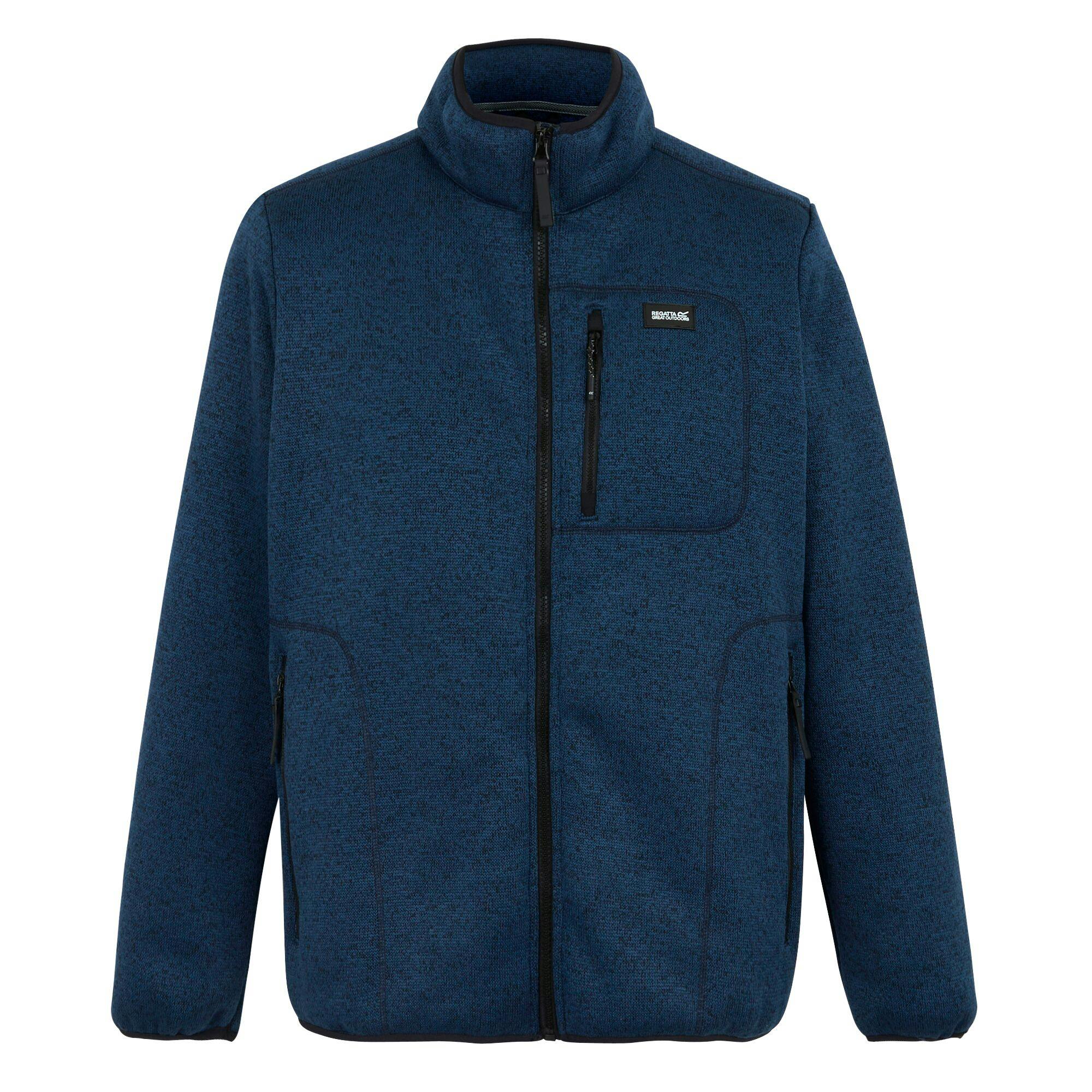 Regatta Men's Barlee Marl Full Zip Fleece Jacket - Navy - 5XL - Navy - 100% Polyester