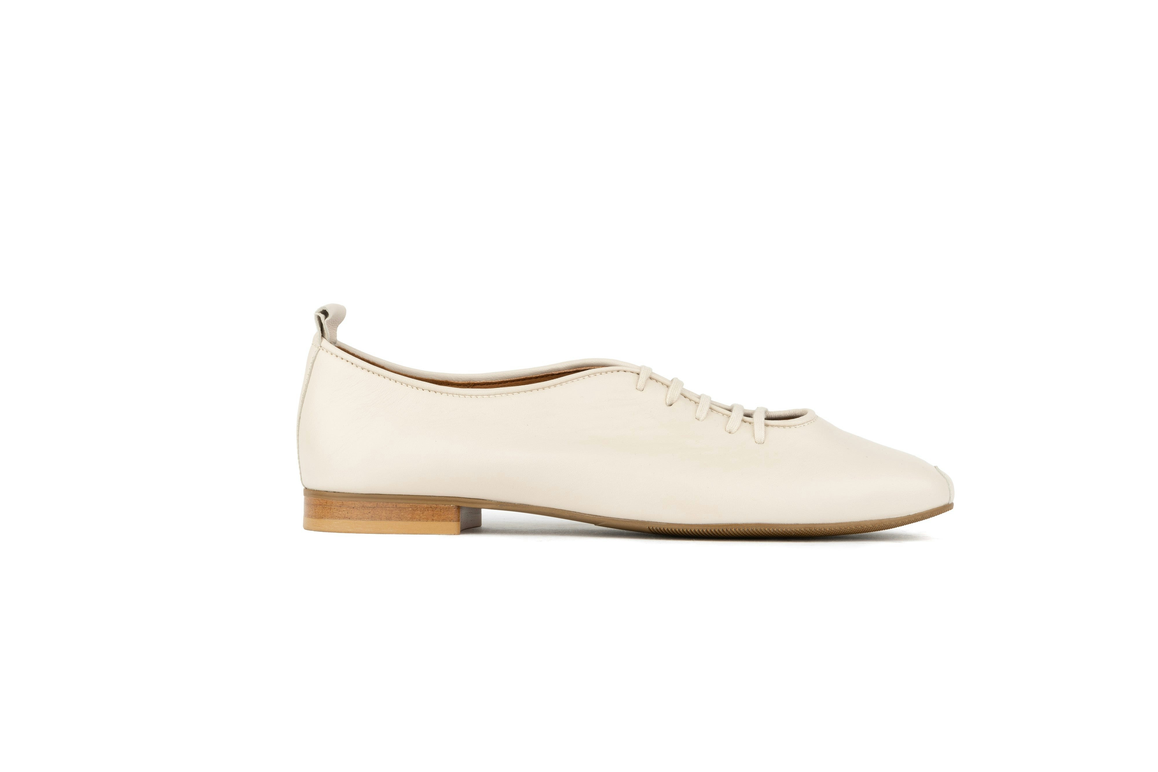 Embassy London Women's Cream Skyline - Suede - Leather Lace Up Ballet Pump - Uk 8 / Eu 41 / Us 10