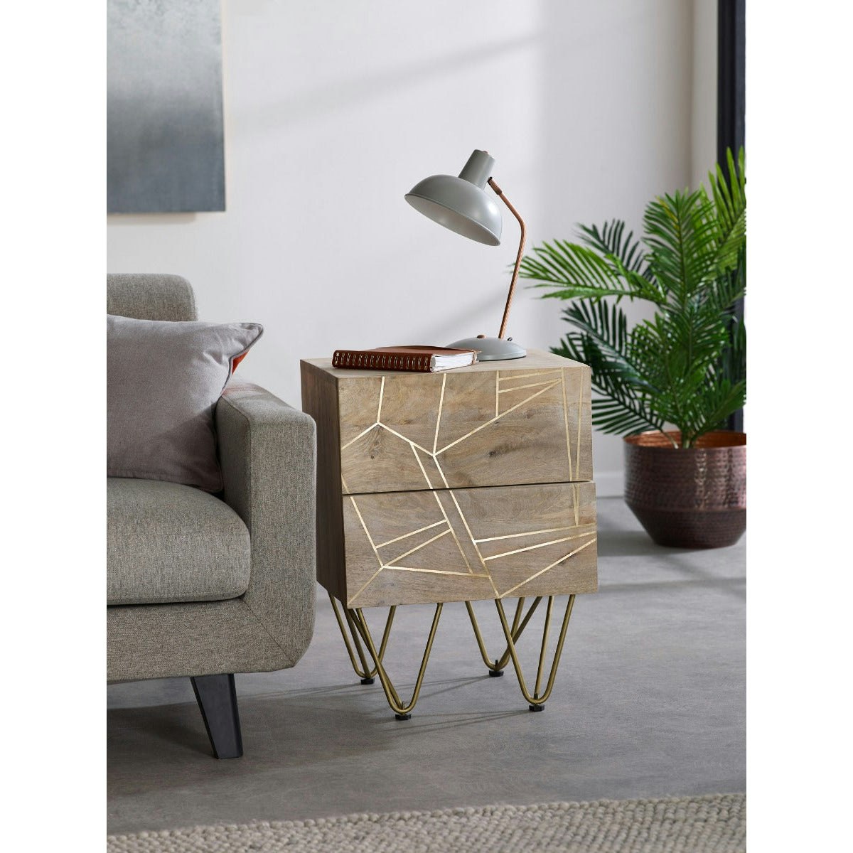 Rackhams Light/Brown Side Table Barbuto Mango - Wooden - 1