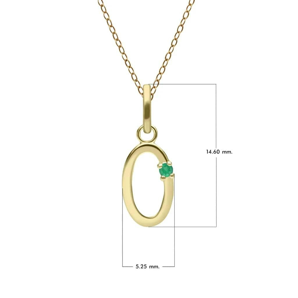 Gemondo Yellow/Gold Initial Emerald Letter Necklace In 9Ct - O