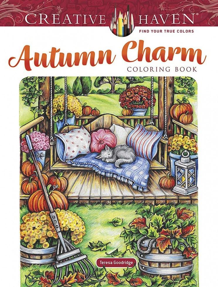 Creative Haven Autumn Charm Coloring Book by Teresa Goodridge (Paperback Book) - Image 7