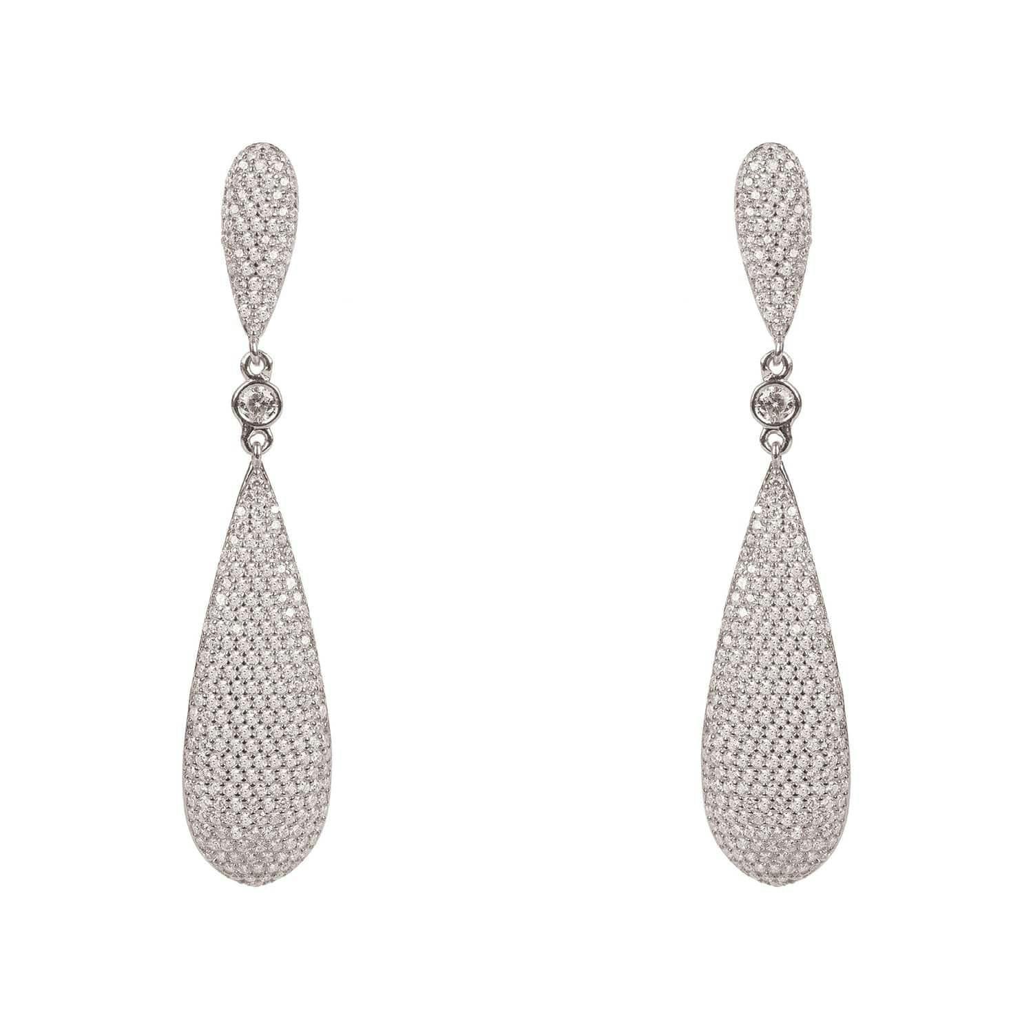 Latelita Silver Long Drop Earrings