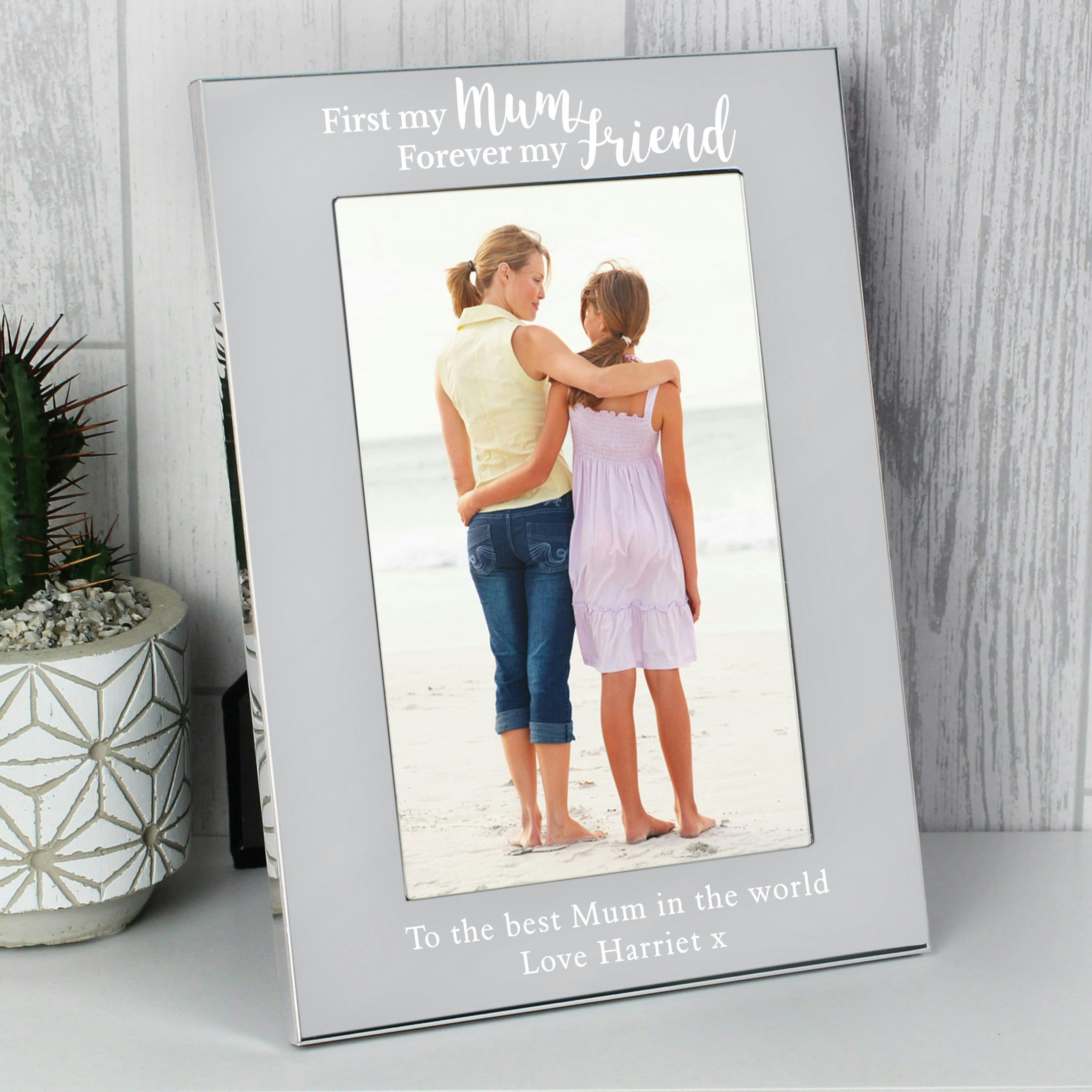 Personalised Memento Company Silver Personalised First My Mum...6X4 Photo Frame