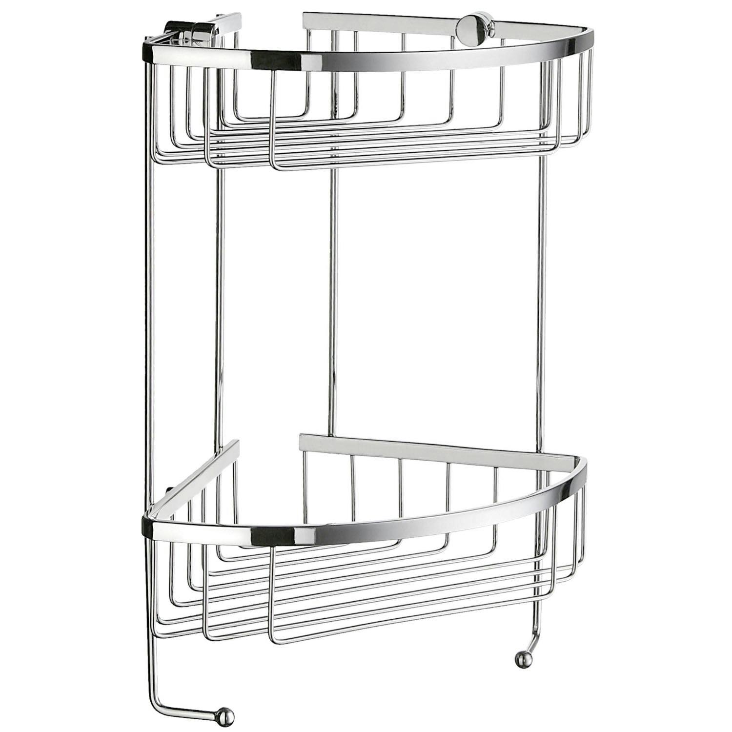 Smedbo Polished Chrome Double Corner Shower Basket