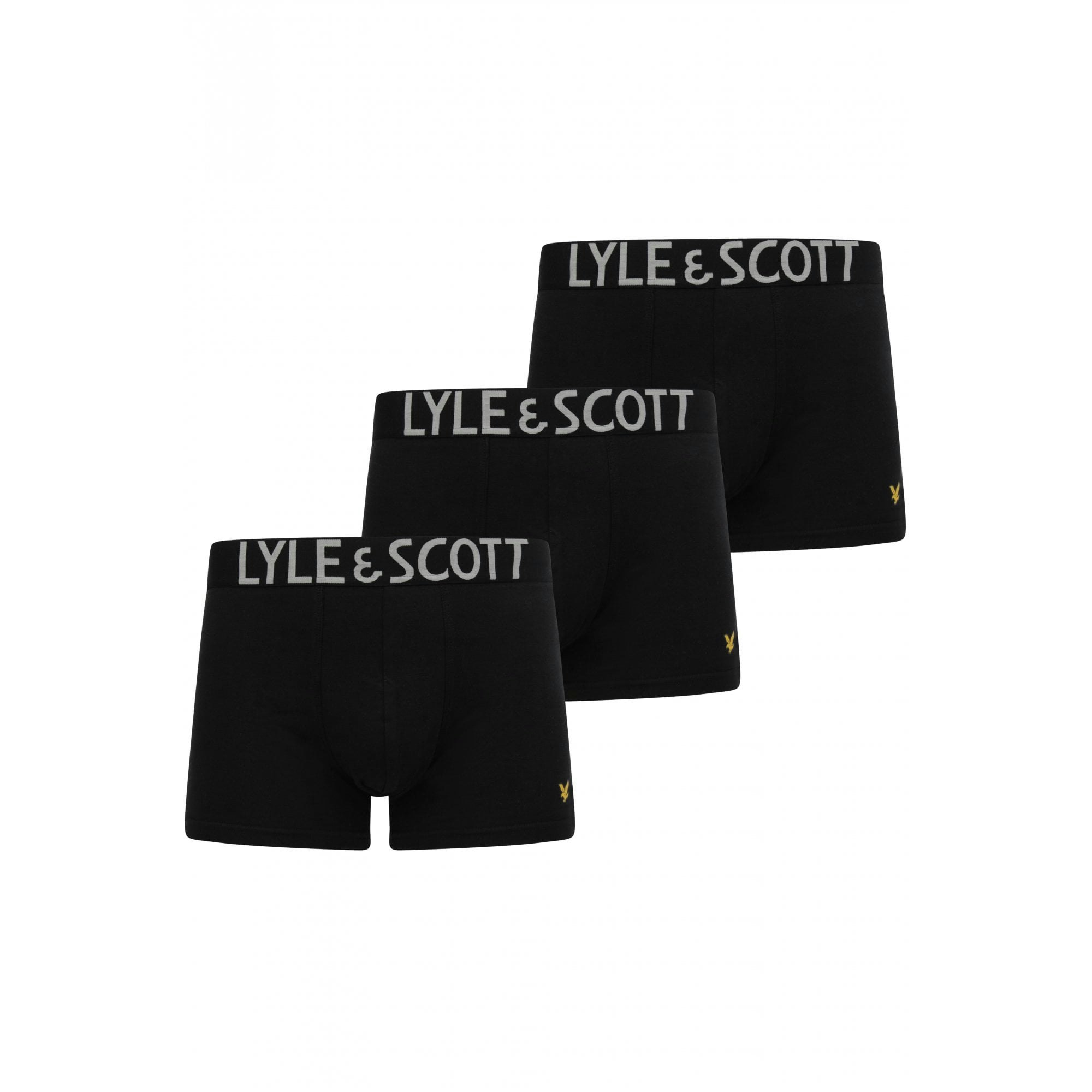 Lyle & Scott Black 3-Pack Daniel Boxer Briefs, - M