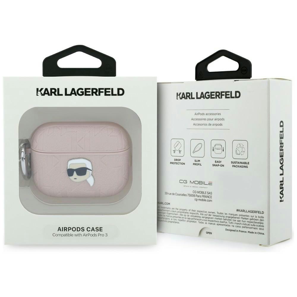 Karl Lagerfeld Pink Monogram Karl Head Case For Airpods Pro 3 - Klap3pgkipp