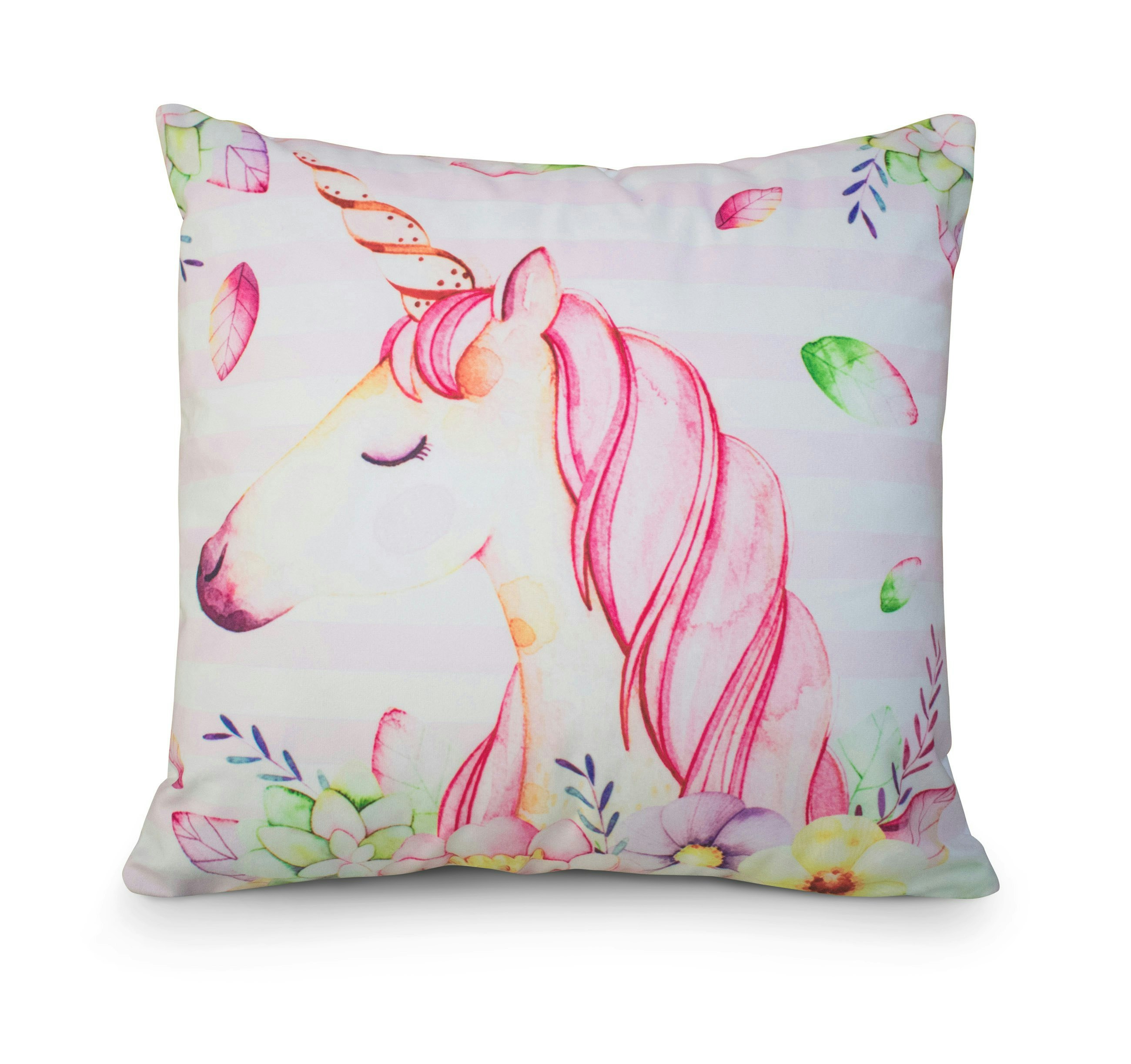 Velosso Colourful Unicorn Printed Cushion - 43Cm X 43Cm - Unicorn Stripe