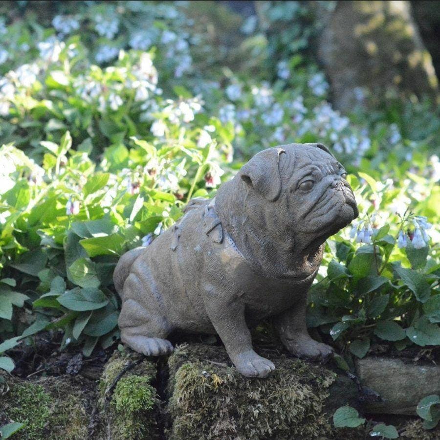 Osn Bronze Full Size Pug Cold Cast Dog Statue