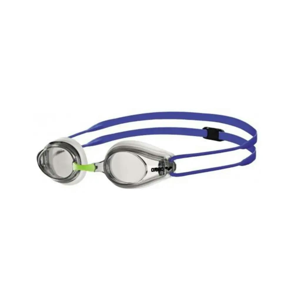 Arena White/Blue Tracks Swim Goggle - Clear Lens