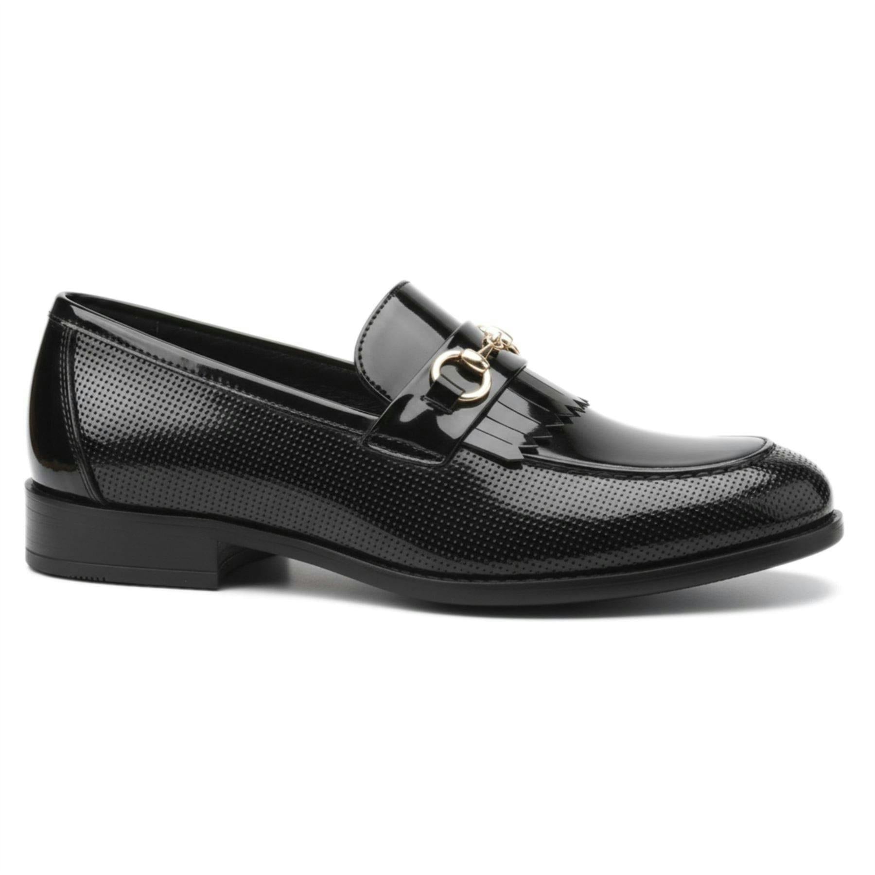 Dolcetto Men's Black Patent Faux Leather Formal Loafers Shoes - Uk 12 | Eu 46 | Us 13