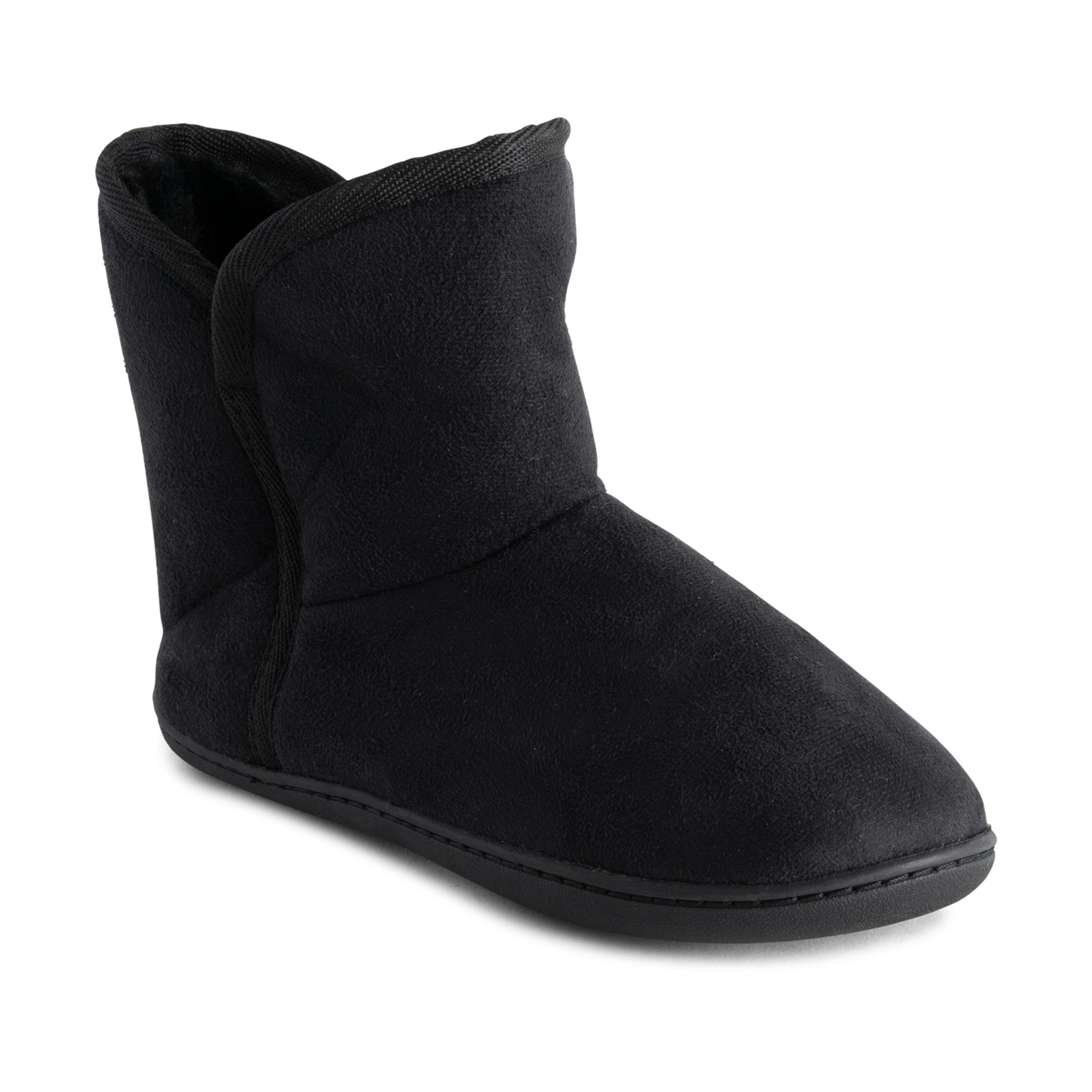 Viva Women's Black Polar Memory Foam Faux Fur Rubber Sole Cosy Slippers - 5 - Jet