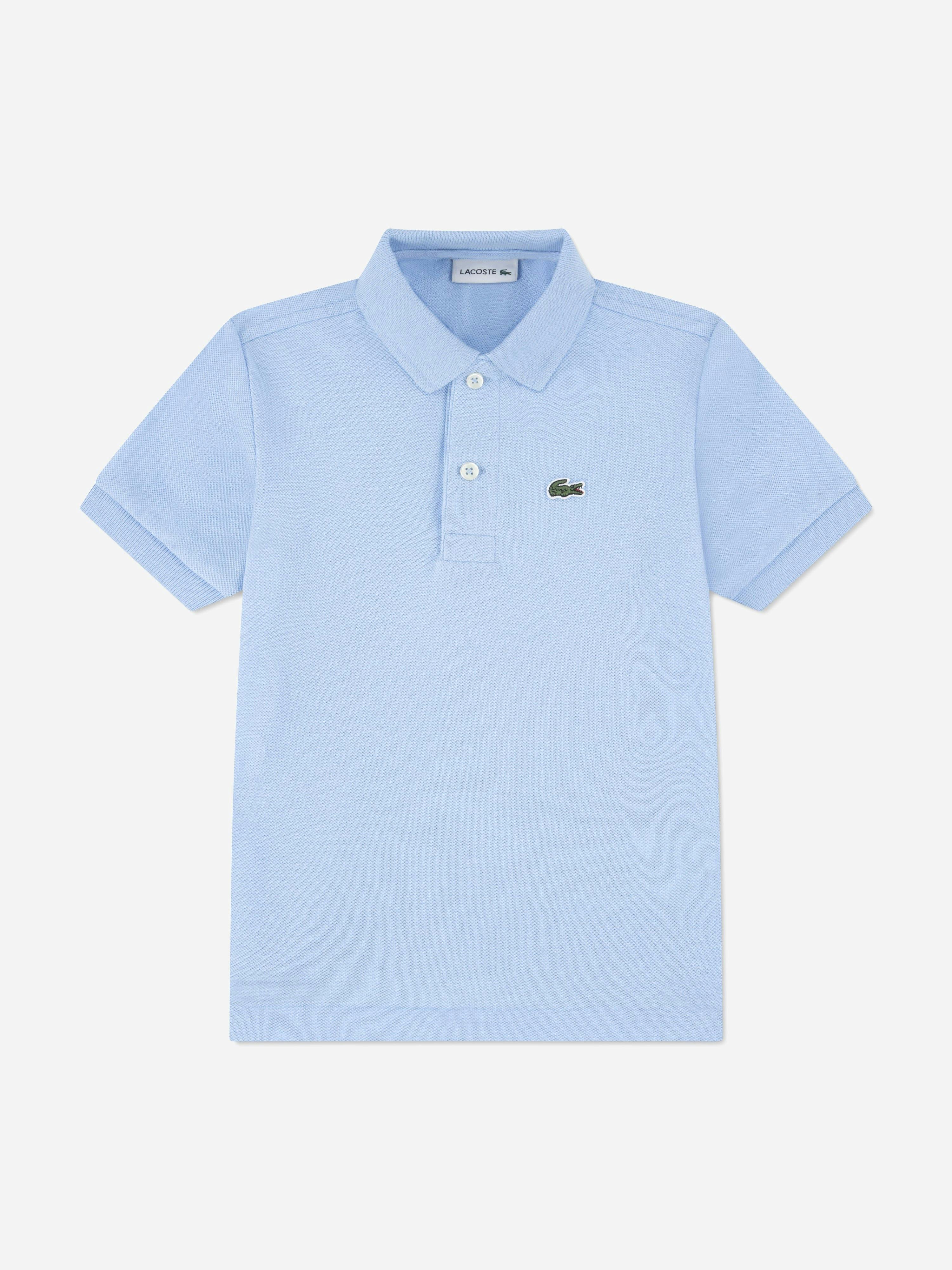 Lacoste Kids Boys Blue Lacoste Pique Polo Shirt In - 14 Yrs