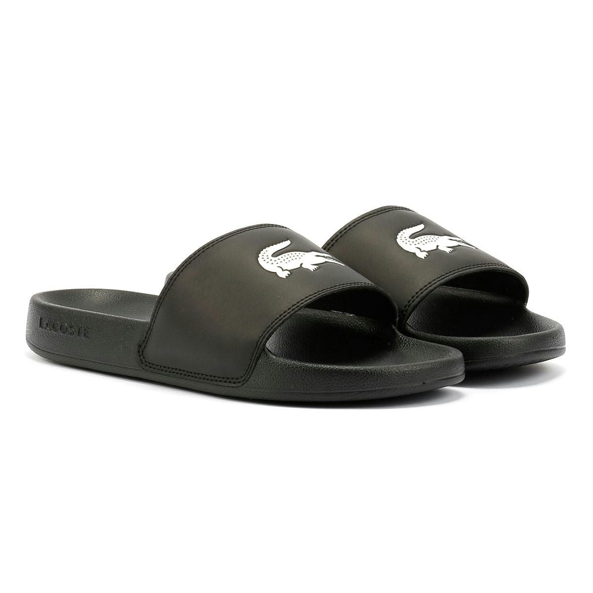 Lacoste Women's Black Serve Slide 0.0 Slides - Size 5