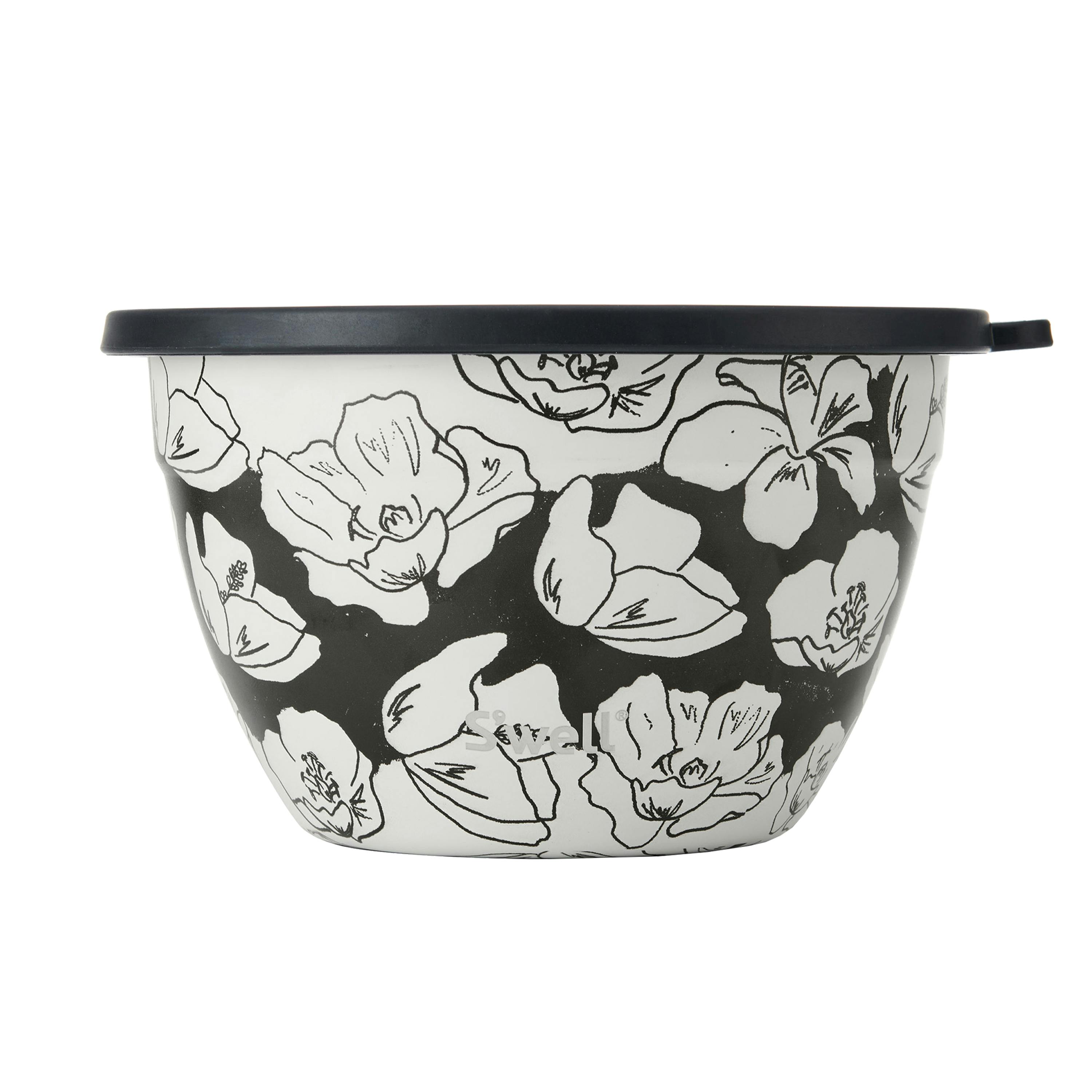 S'well Black/White 3Pc Charcoal Bloom 1.9L Salad Bowl Kit With 60Ml Dressing Pot, And Tray - / - Stainless Steel - Food Flask - Image 2