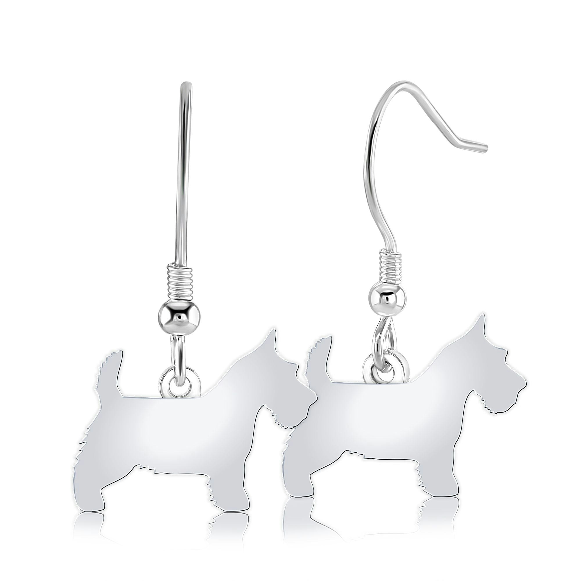 Mylee London Silver Scottish Terrier Silhouette Earrings - Yes - Hook