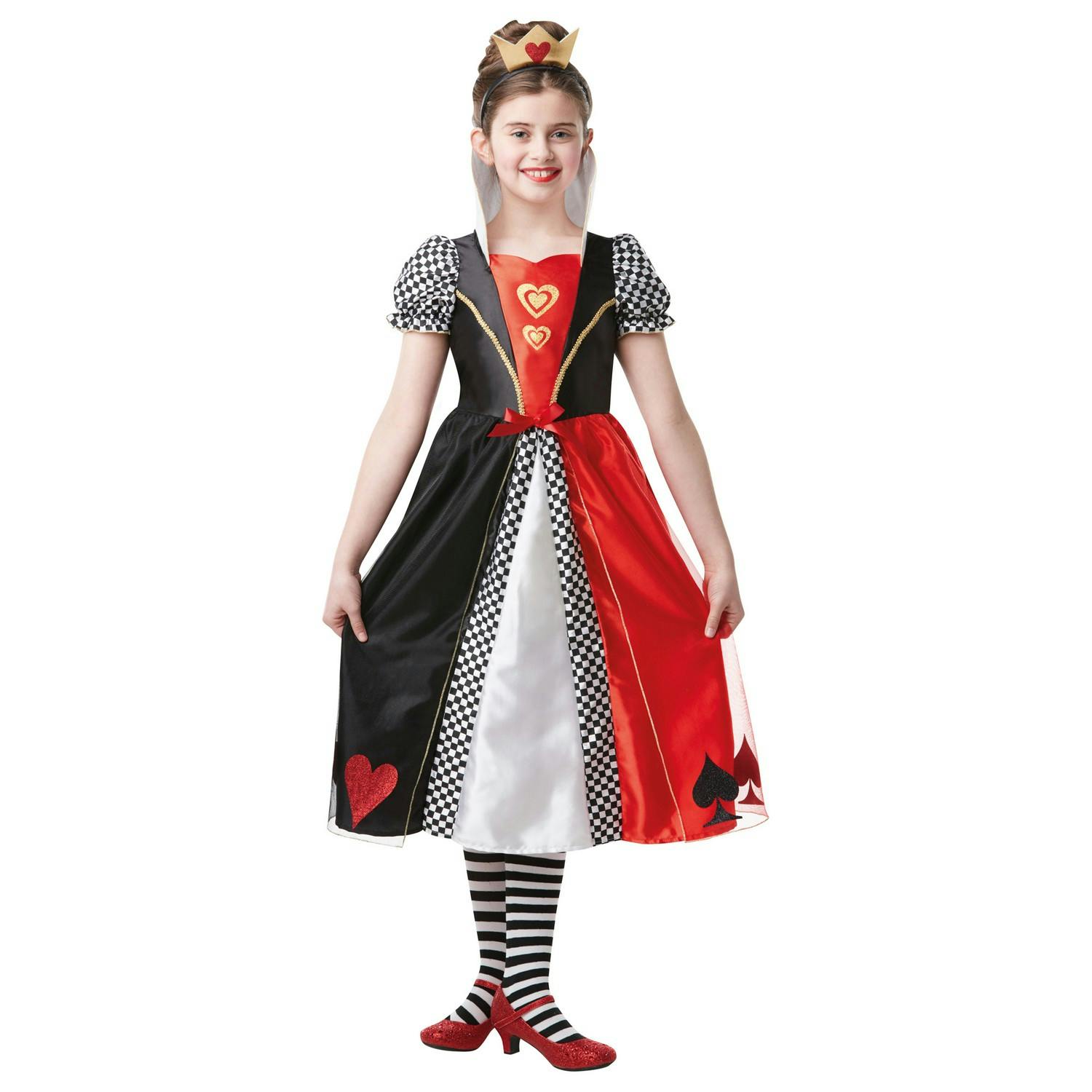 Bristol Novelty Red/Black Kids Queen Costume - 9-10 Years