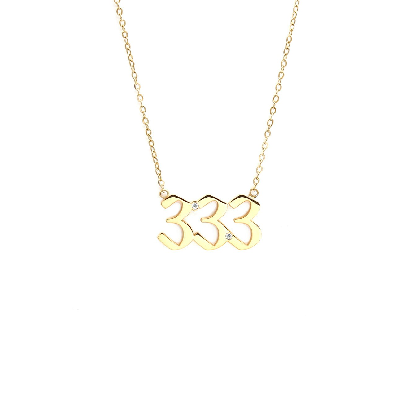 Say It With Gold Angel Number Necklace - Plated - 333