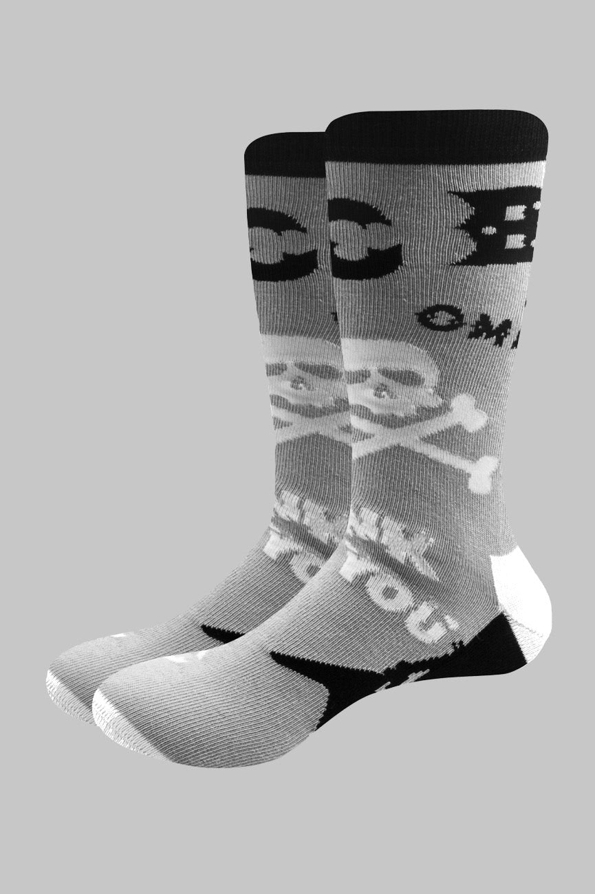 Paradiso Clothing Unisex Grey Cbgb Omfug Logos Socks