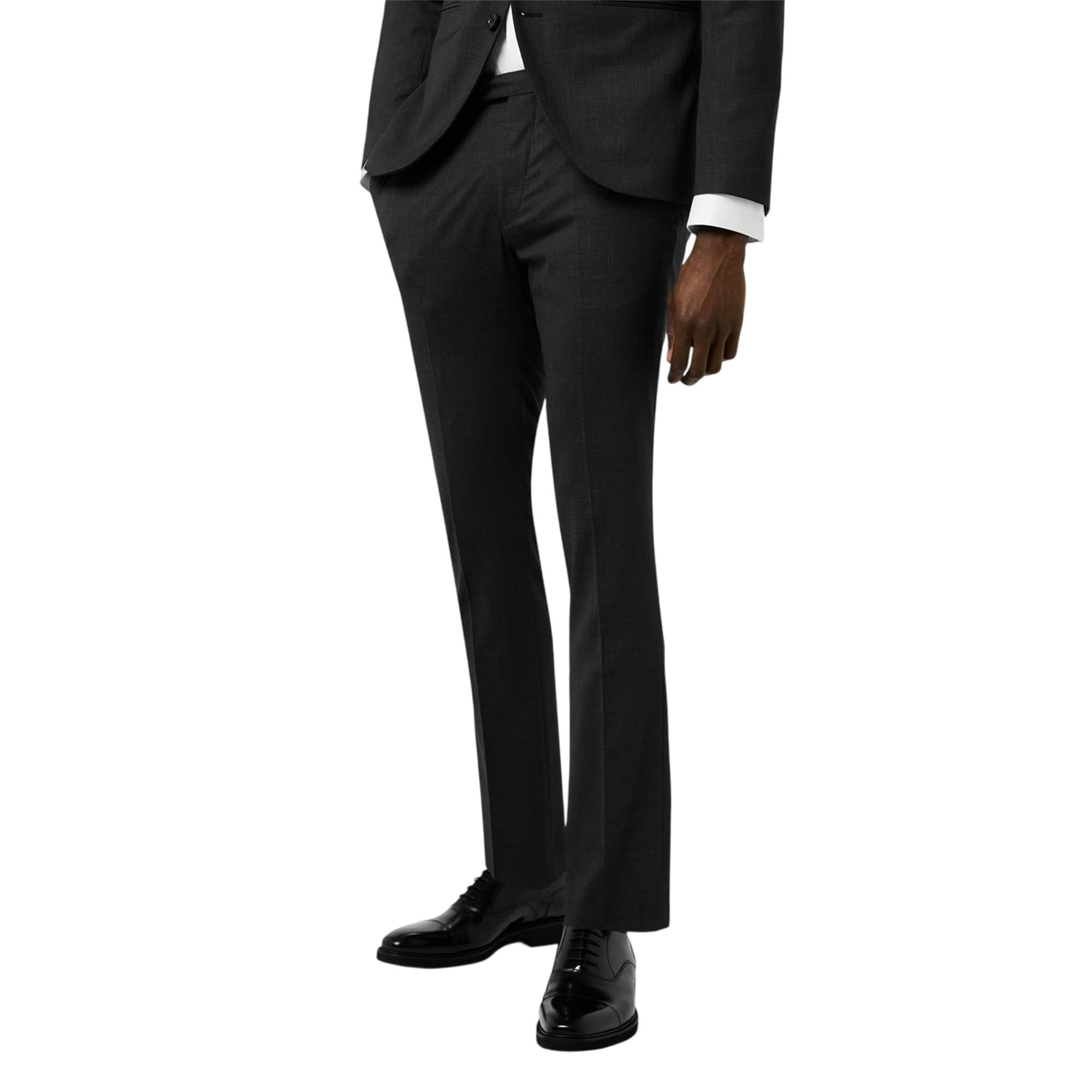 Ben Sherman Men's Priory Skinny Suit Trousers - Charcoal - 40R - Charcoal - 64% Polyester/34% Wool/2% Elastane
