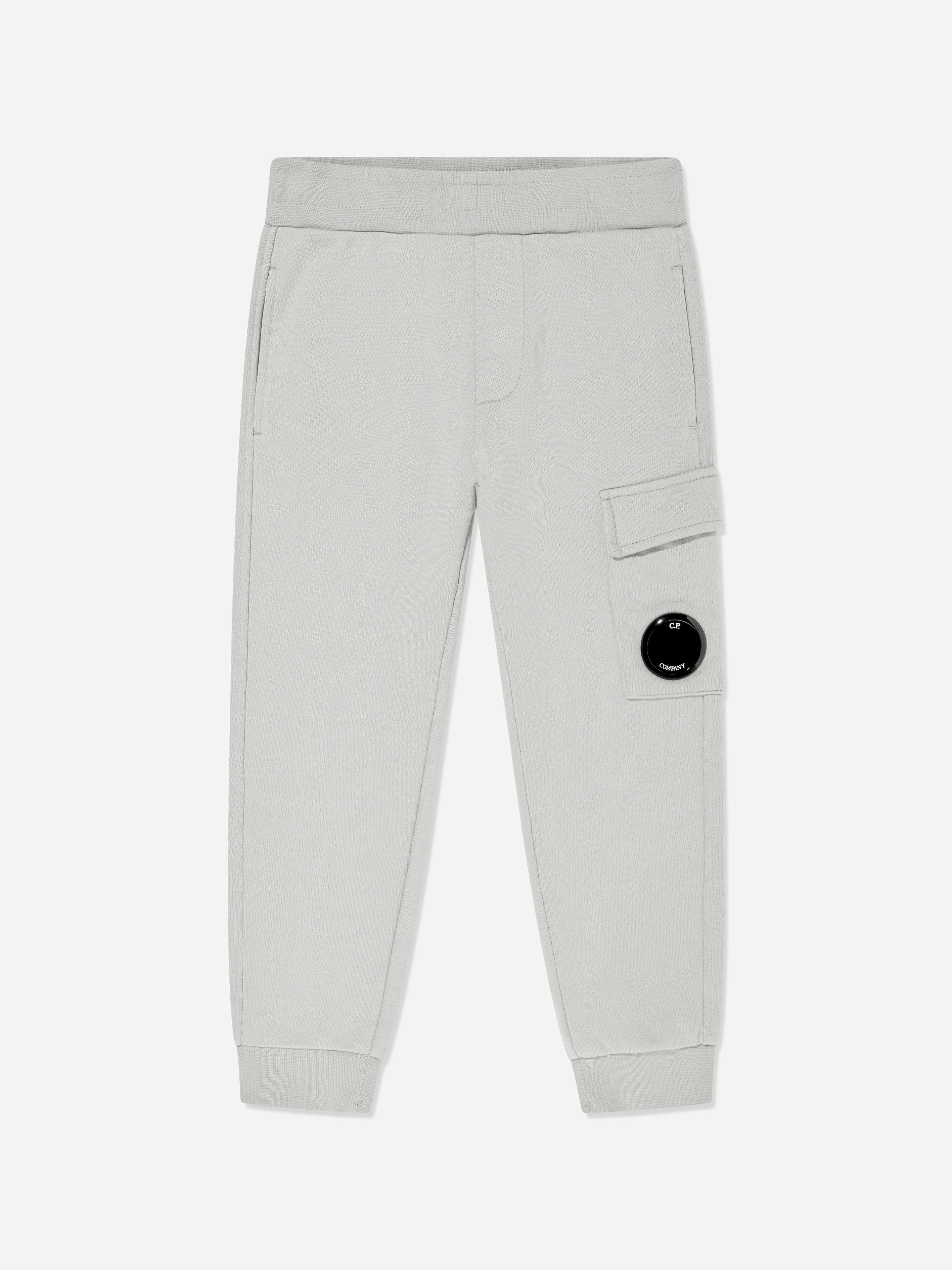 C.p. Company Boys Grey Cargo Lens Joggers In - 14 Yrs