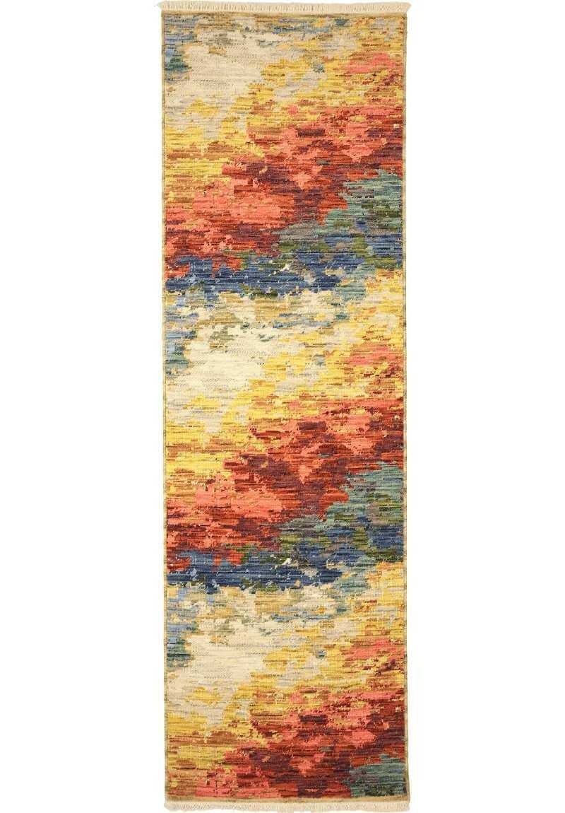 The Rugs Nomad Abstract Wool-Blend Rug – Multicolour - 68X235 Cm