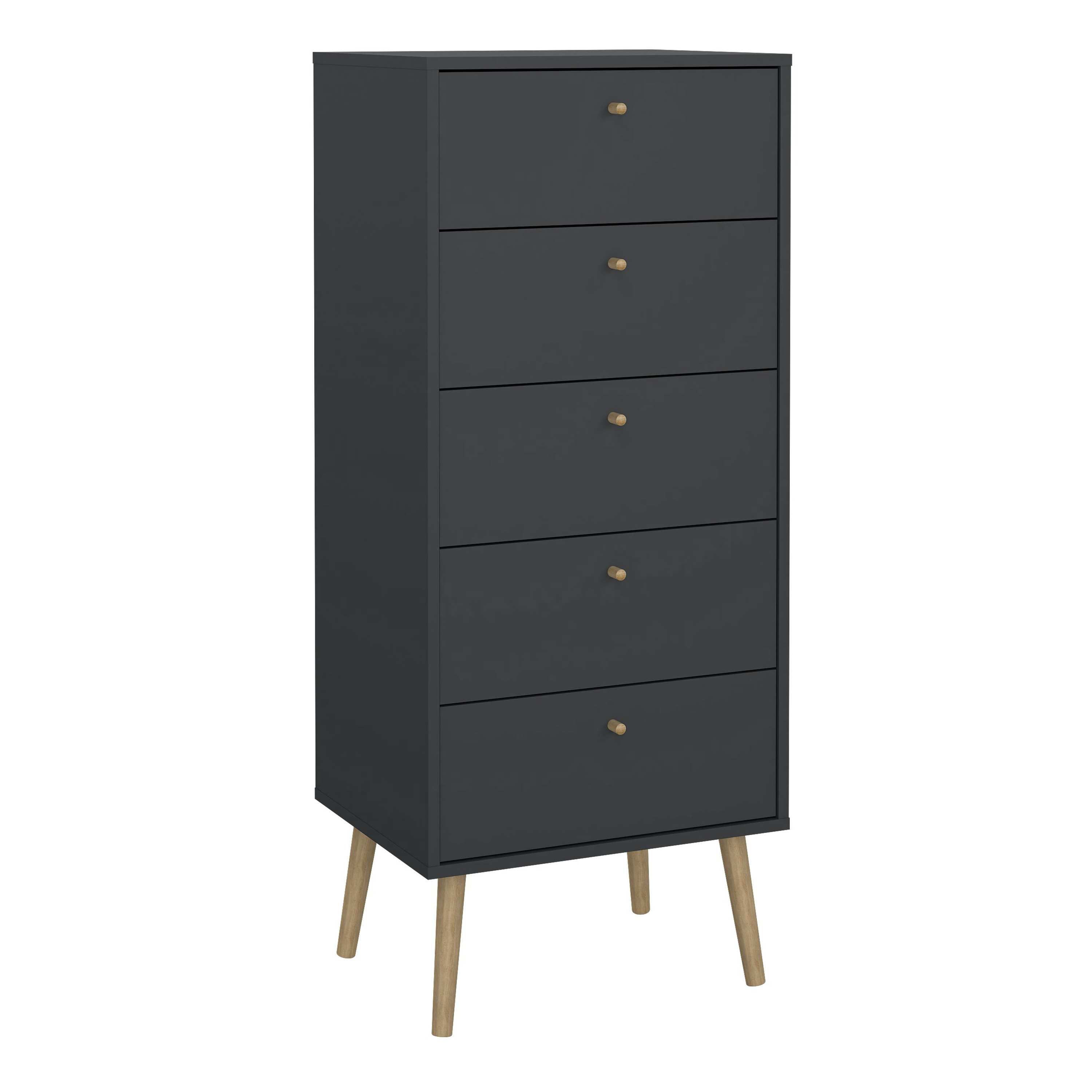 Furniture To Go Dark/Grey Cumbria Chest 5 Drawers - Cumbria Chest 5 Drawers - Matt - Melamine
