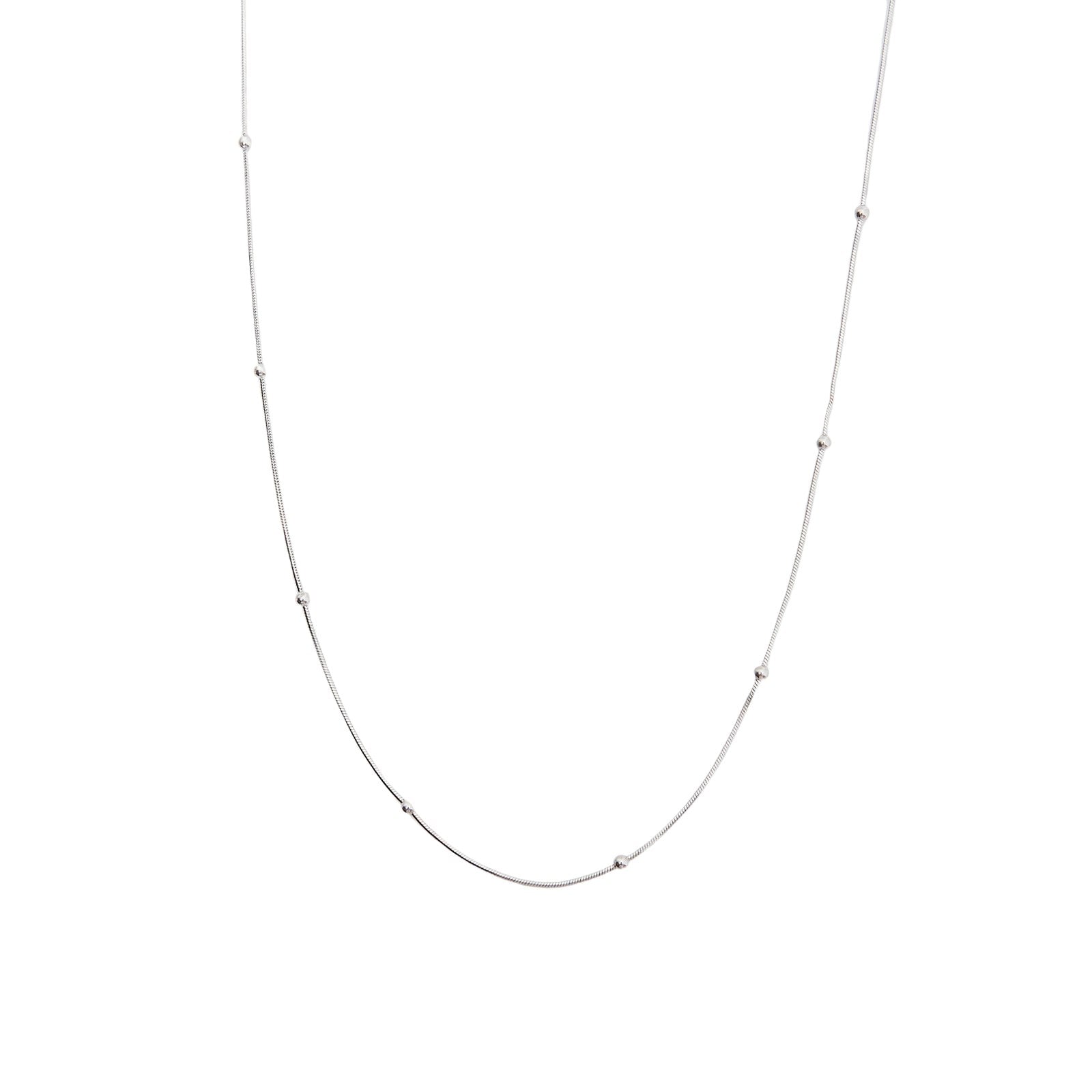 Spero London Silver Italian Fine Beaded Chain Sterling Satellite Necklace