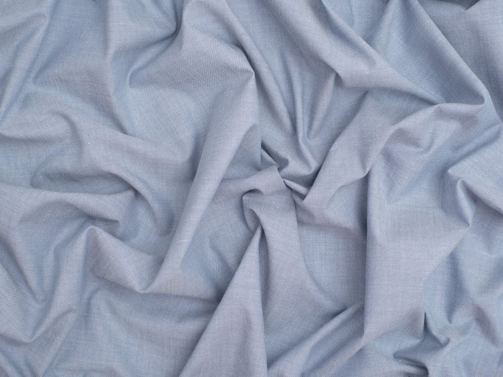 Minerva Blue Core Range Yarn Dyed Cotton Chambray Fabric - Plain Design Dressmaking Fabric, 144 Cm / 57" Wide - Per Metre - Denim
