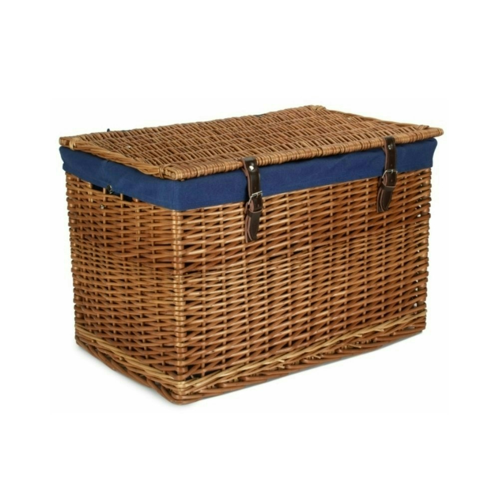 Rackhams Blue 60Cm Double Steamed Wicker Storage Basket