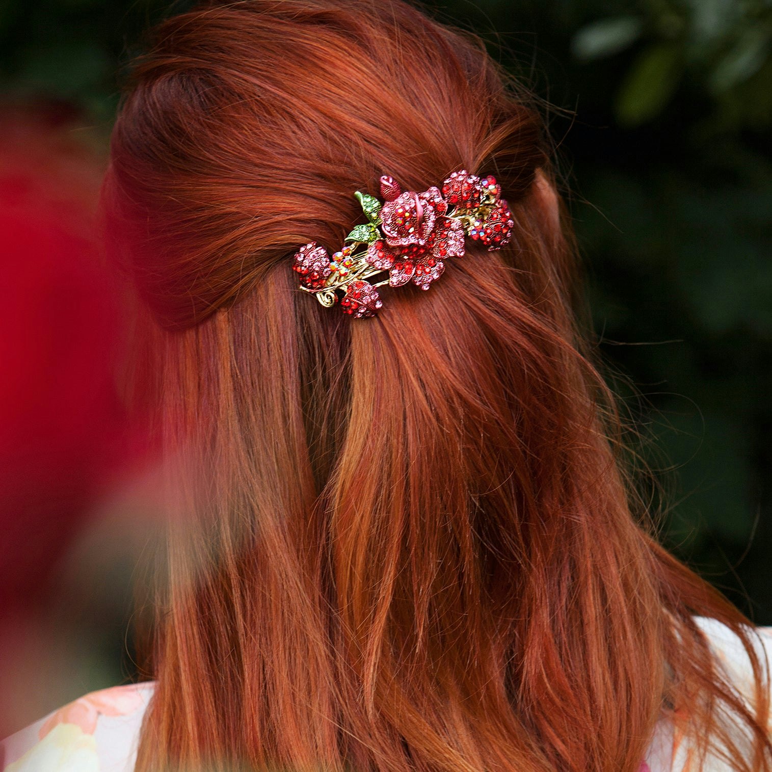 Queenmee Accessories Red Flower Hair Clip