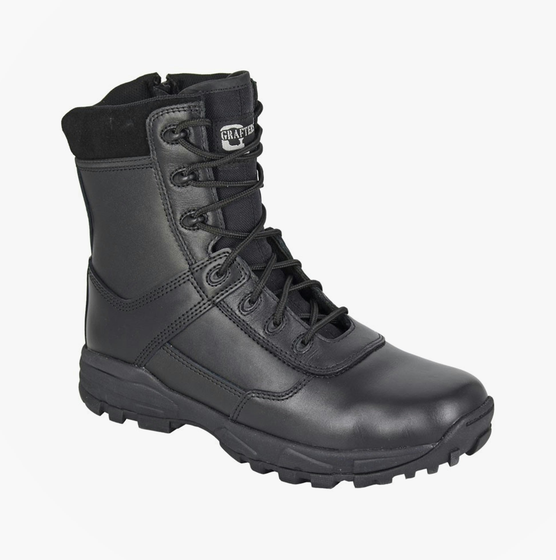 Grafters Men's Black Tiger8zip Boots - Uk 9