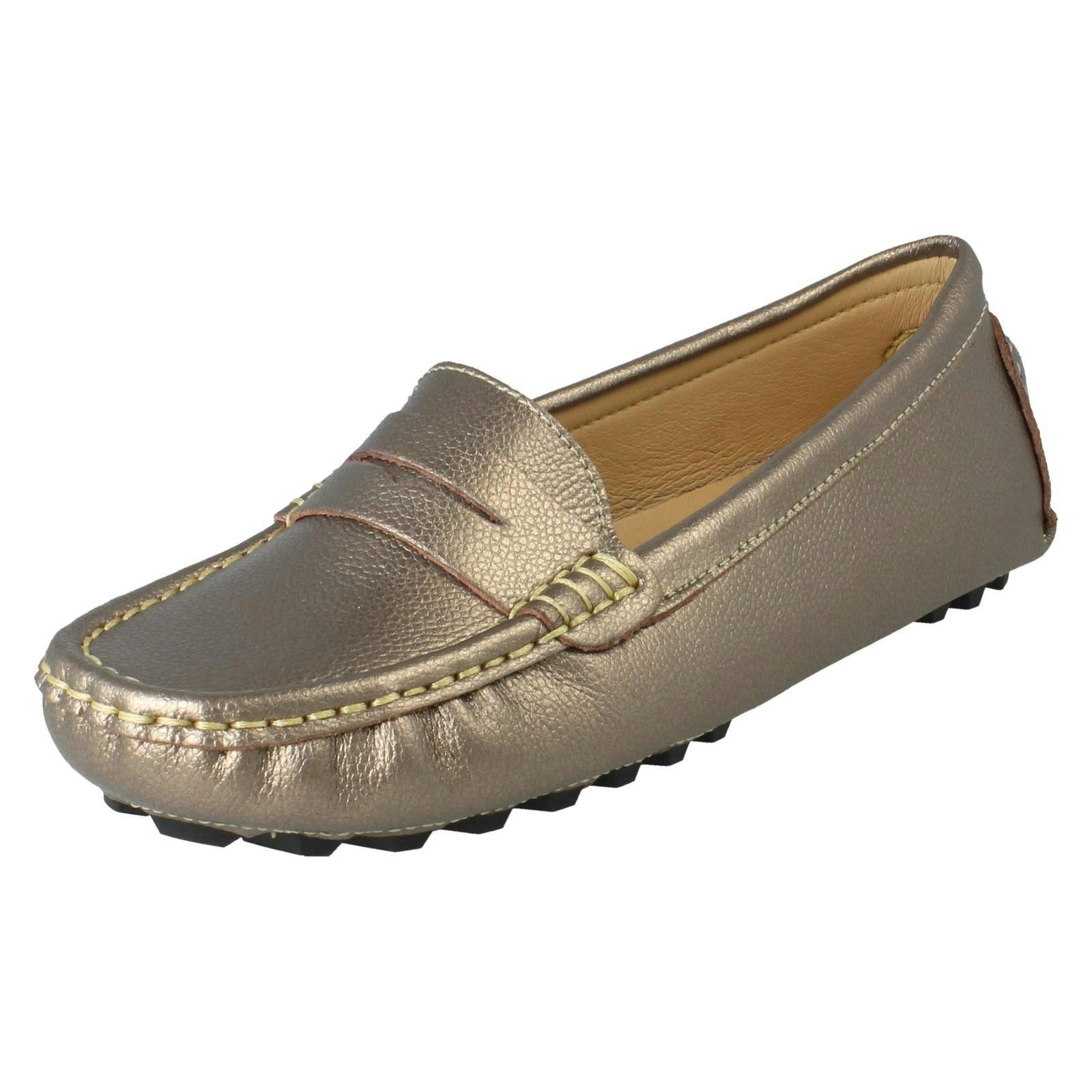 Down To Earth Women's Bronze Leather Slip On Moccasins F80592 - Uk 7