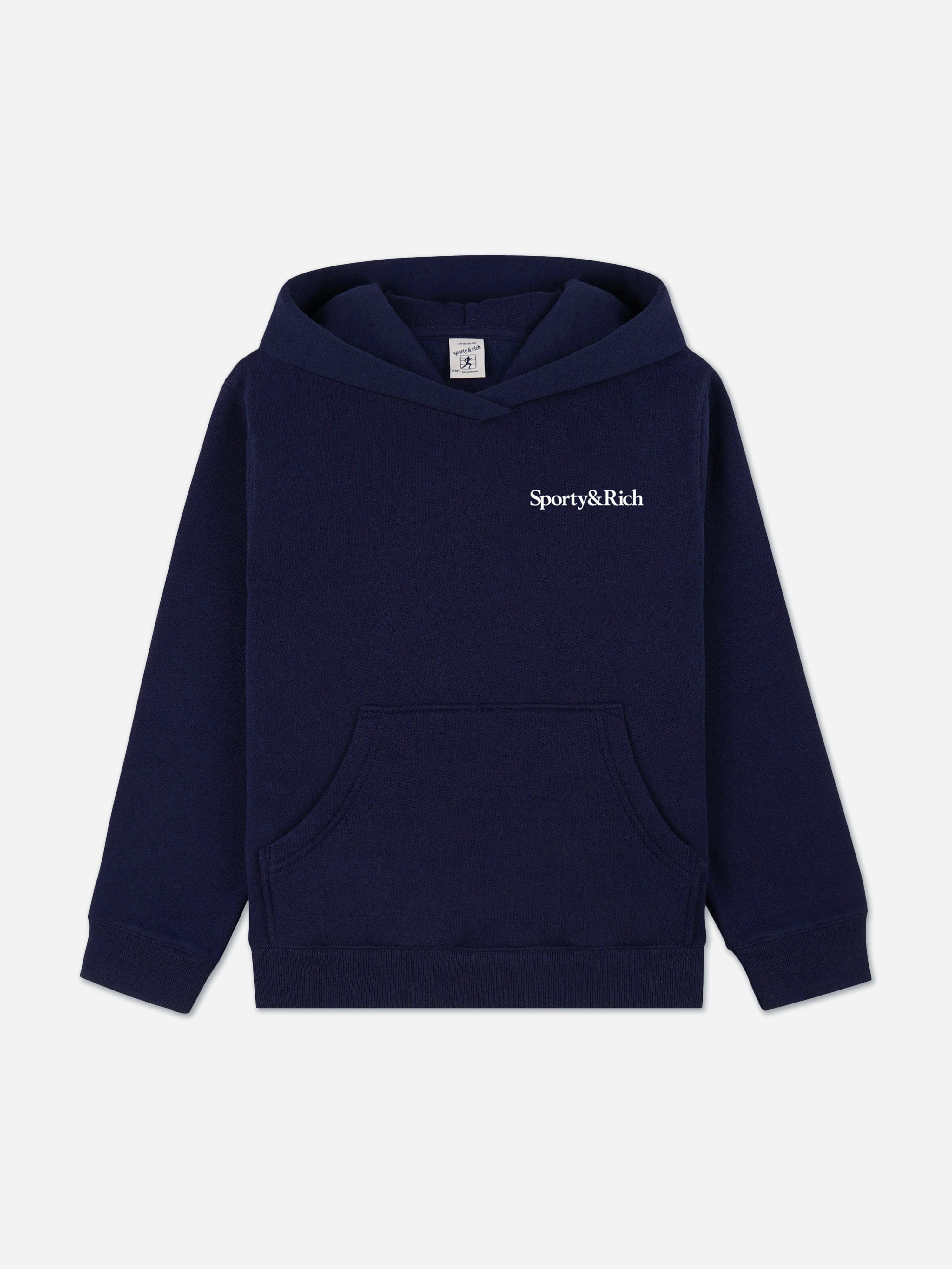 Sporty & Rich Kids Play Tennis Hoodie In Navy - Navy - 4 - 6 Yrs
